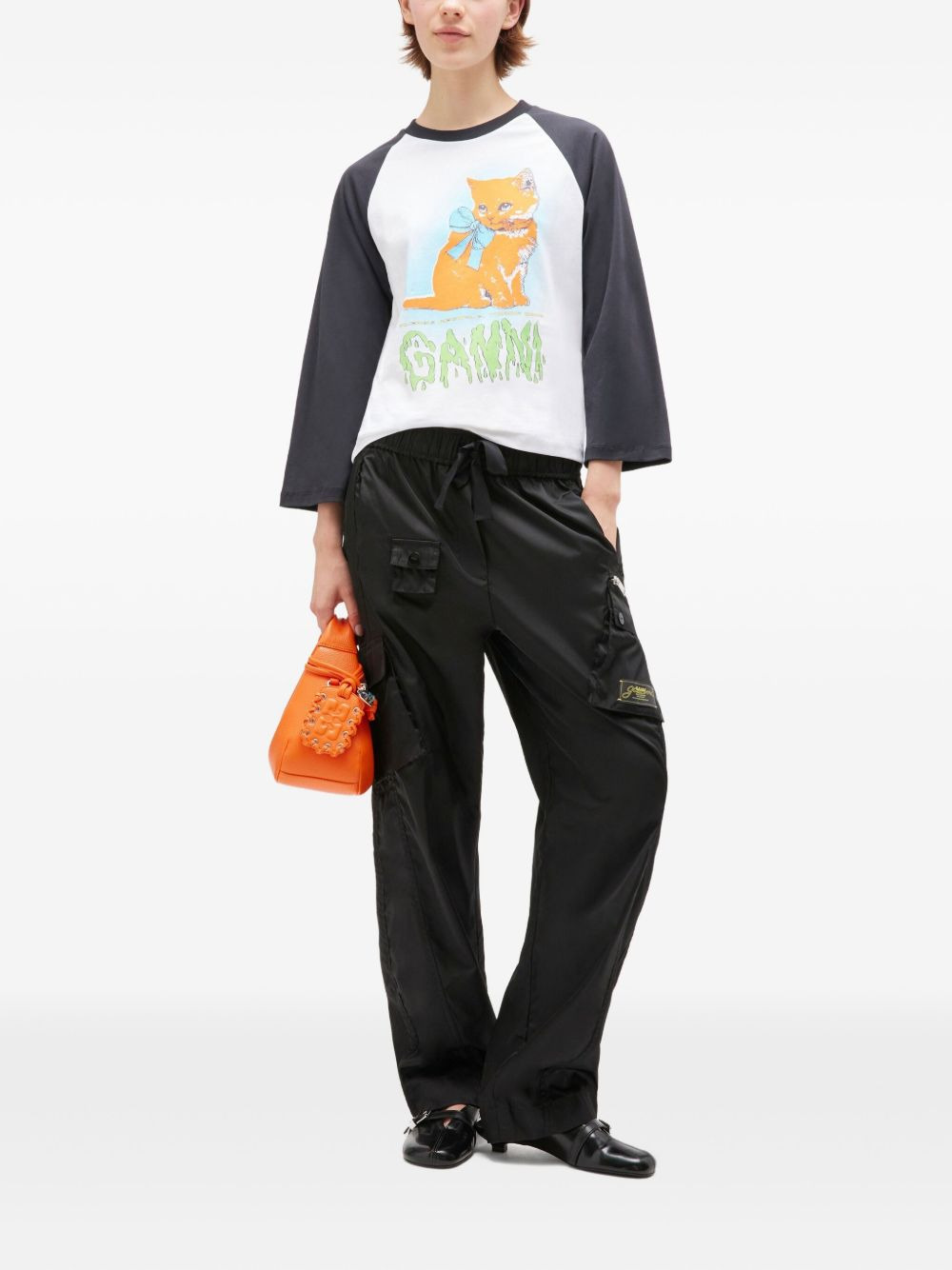 Kitty-print baseball top - 2