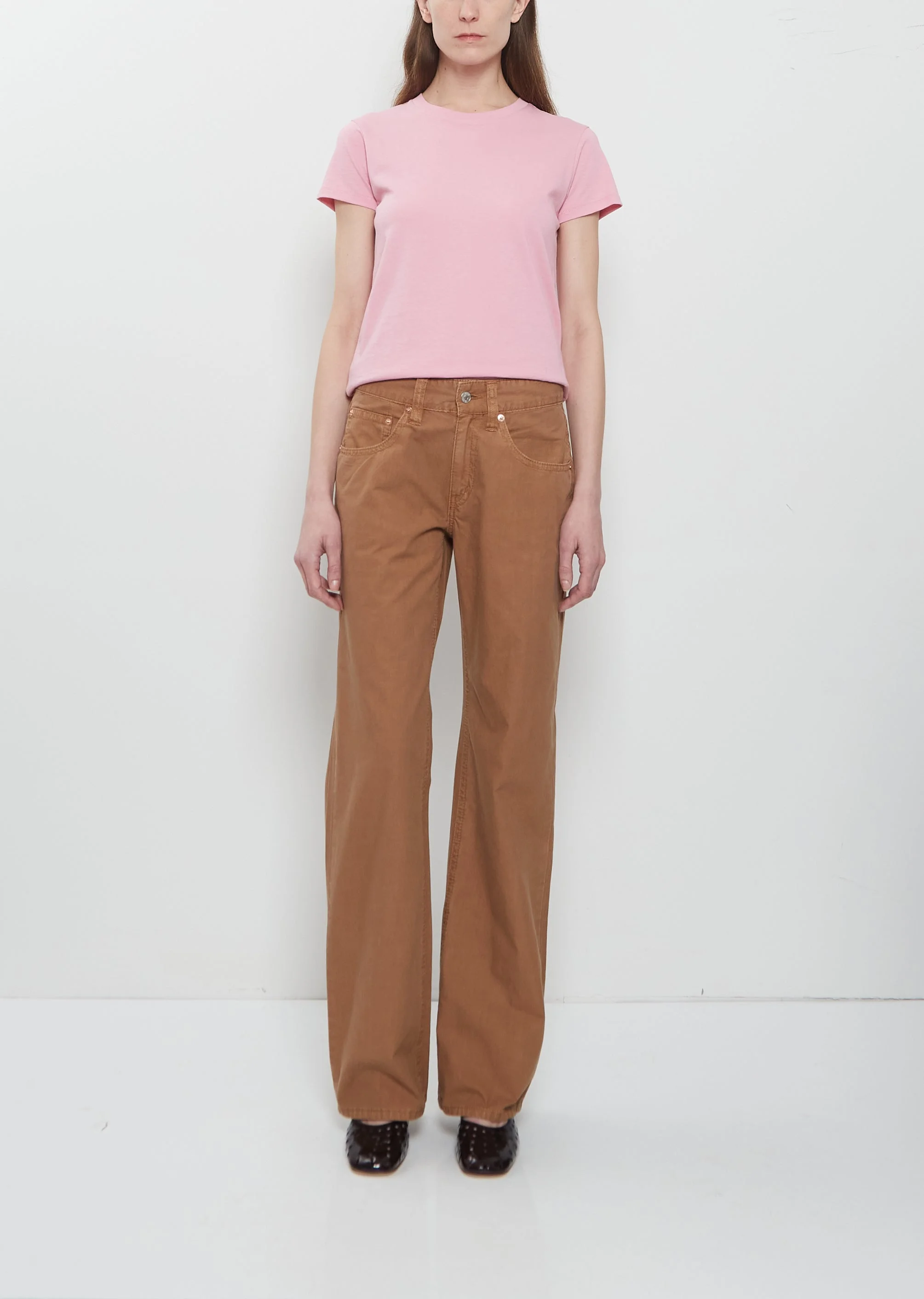 Slim Bootcut Canvas Trouser - 1