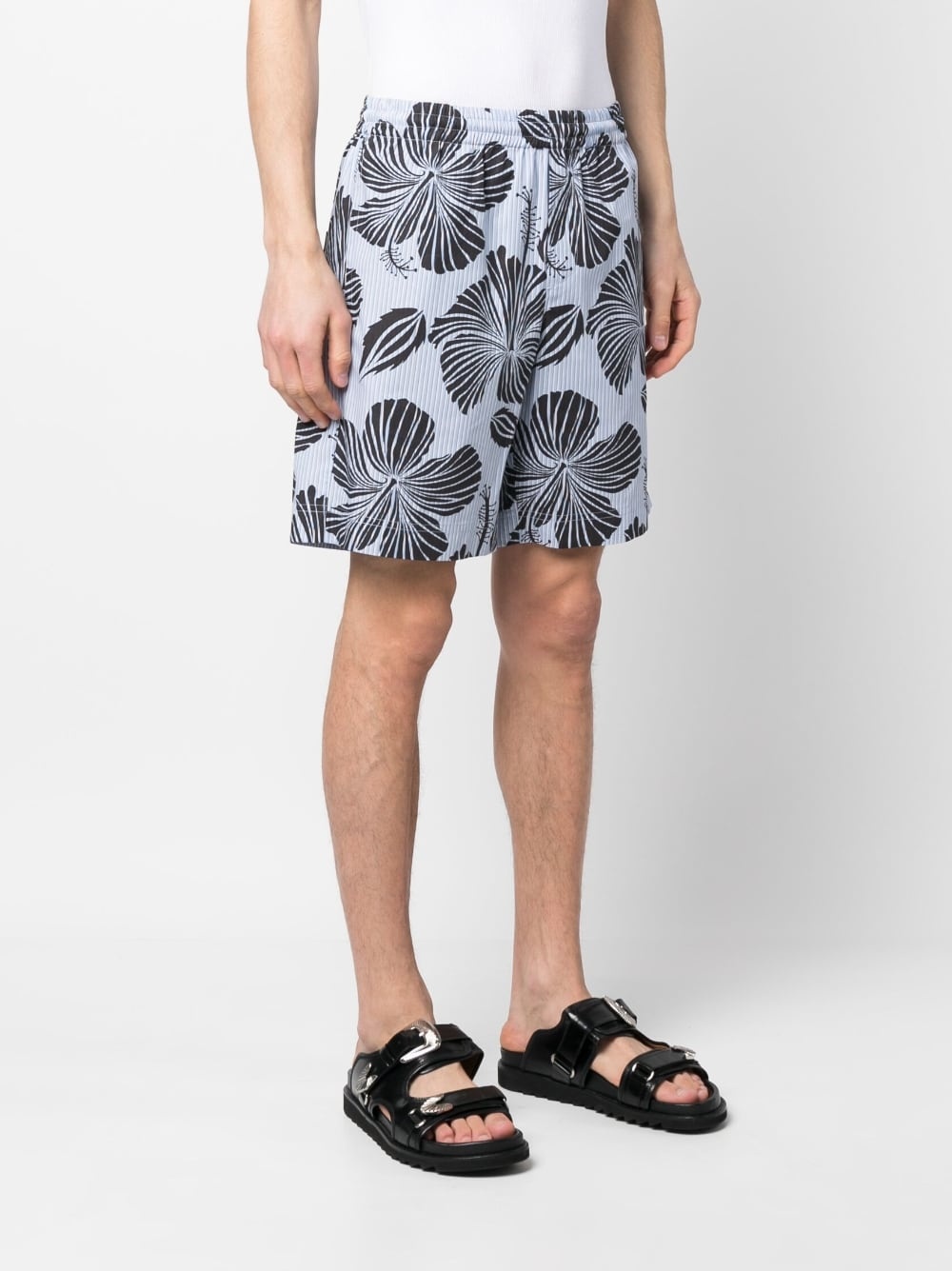 hibiscus-print bermuda shorts - 3