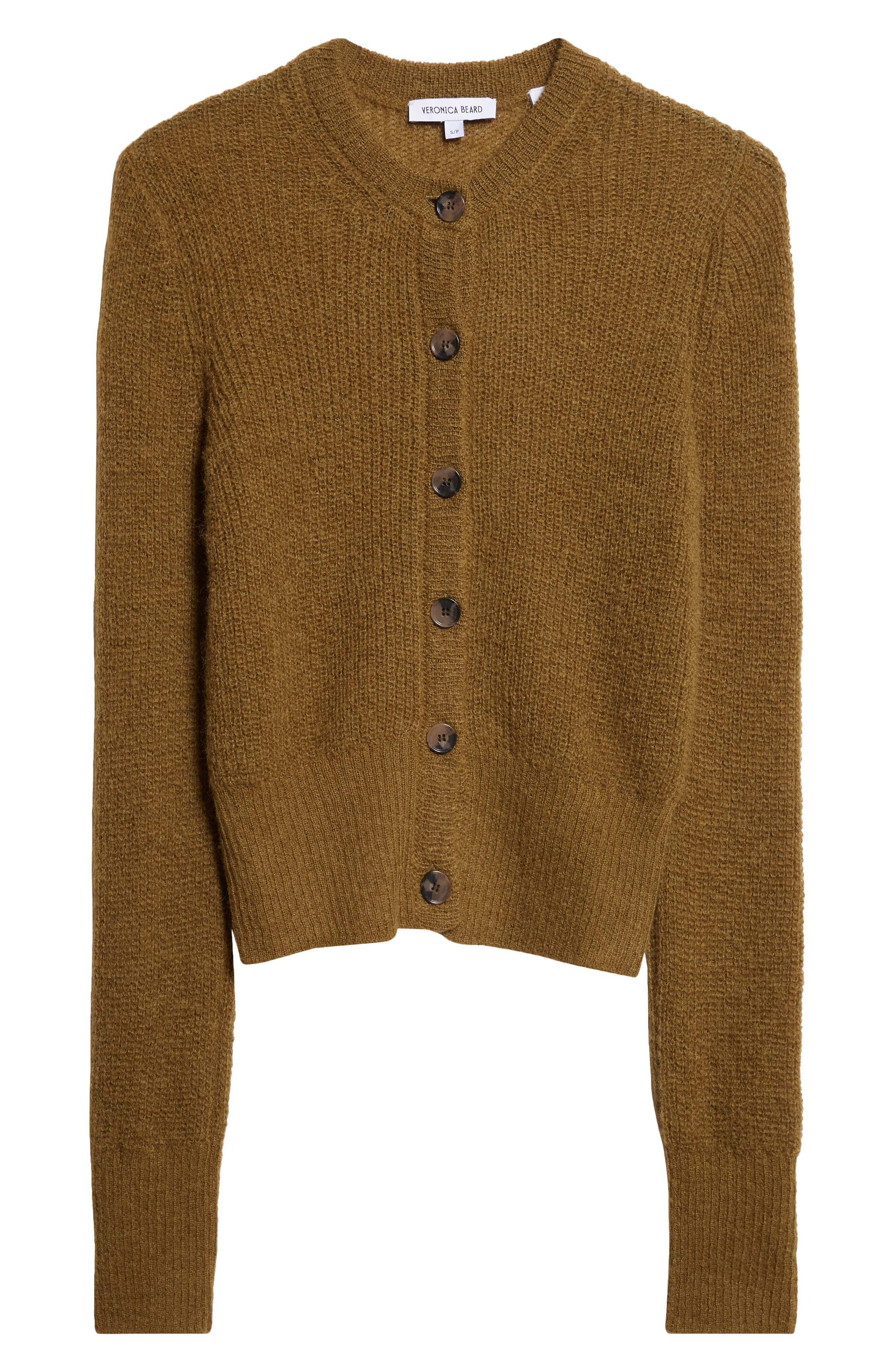 Veronica Beard Gilmour Crop Cardigan in Moss at Nordstrom - 6