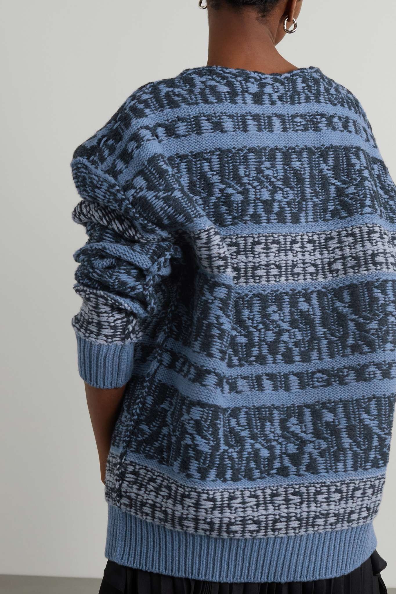 Oversized wool-jacquard sweater - 4