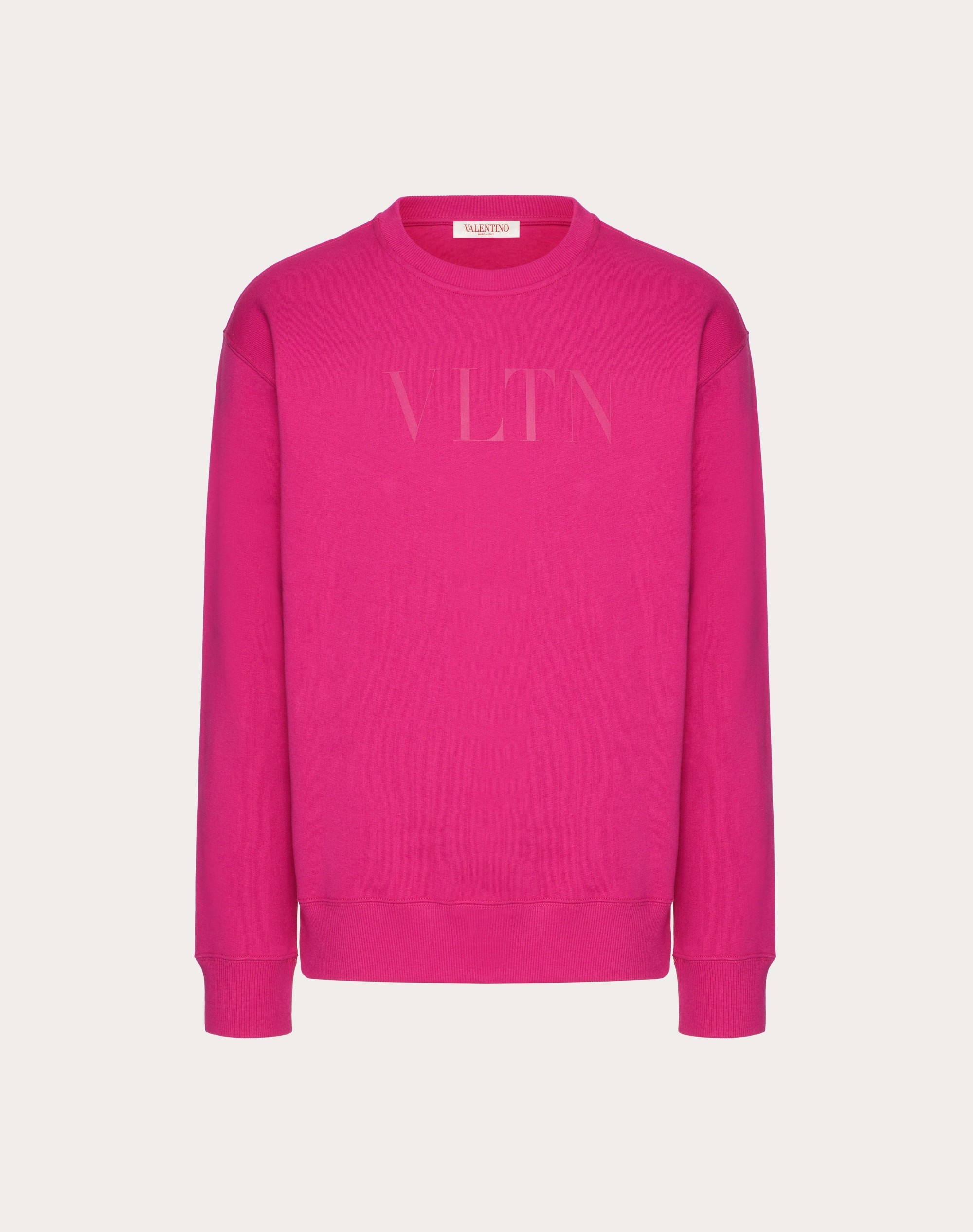 COTTON CREWNECK SWEATSHIRT WITH VLTN PRINT - 1