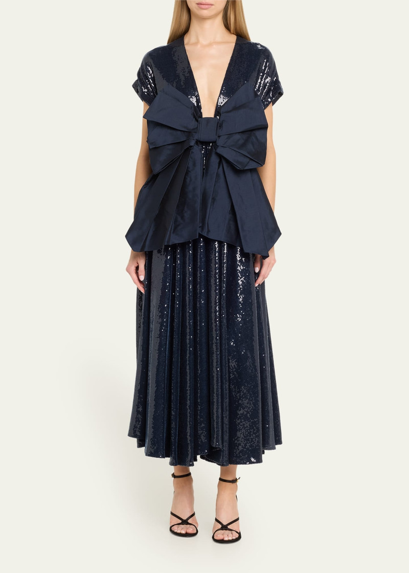 CHRISTOPHER JOHN ROGERS Sequined Crushed Bow Dress outlook