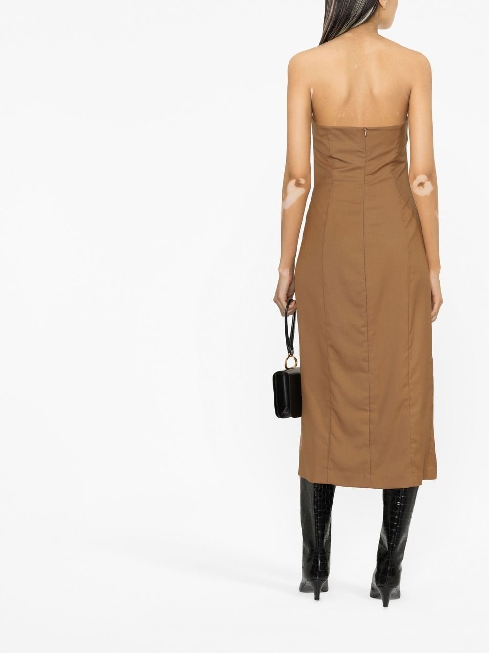 strapless midi dress - 4