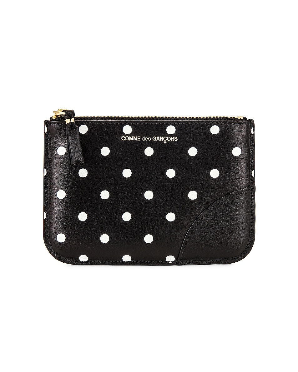 Dots Printed Leather Zip Wallet - 1