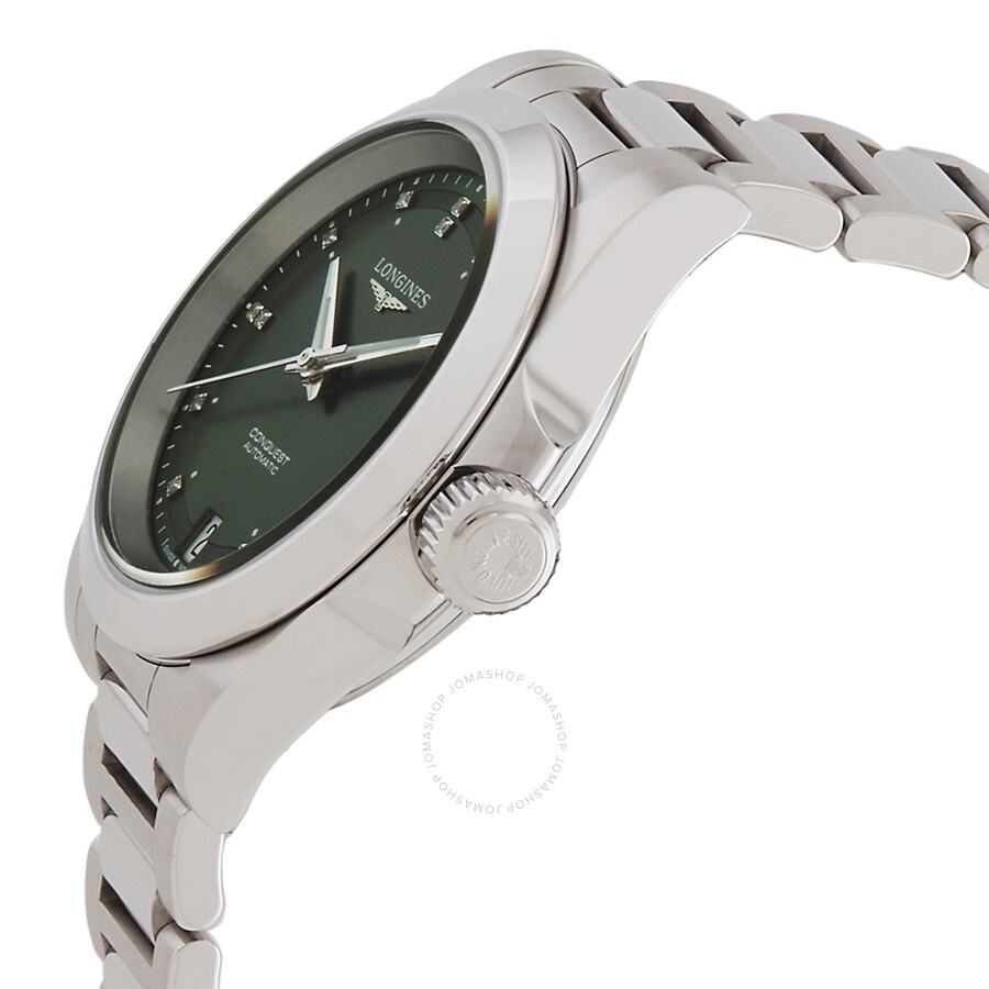 Longines Conquest Automatic Diamond Green Dial Ladies Watch L3.430.4.07.6 - 2