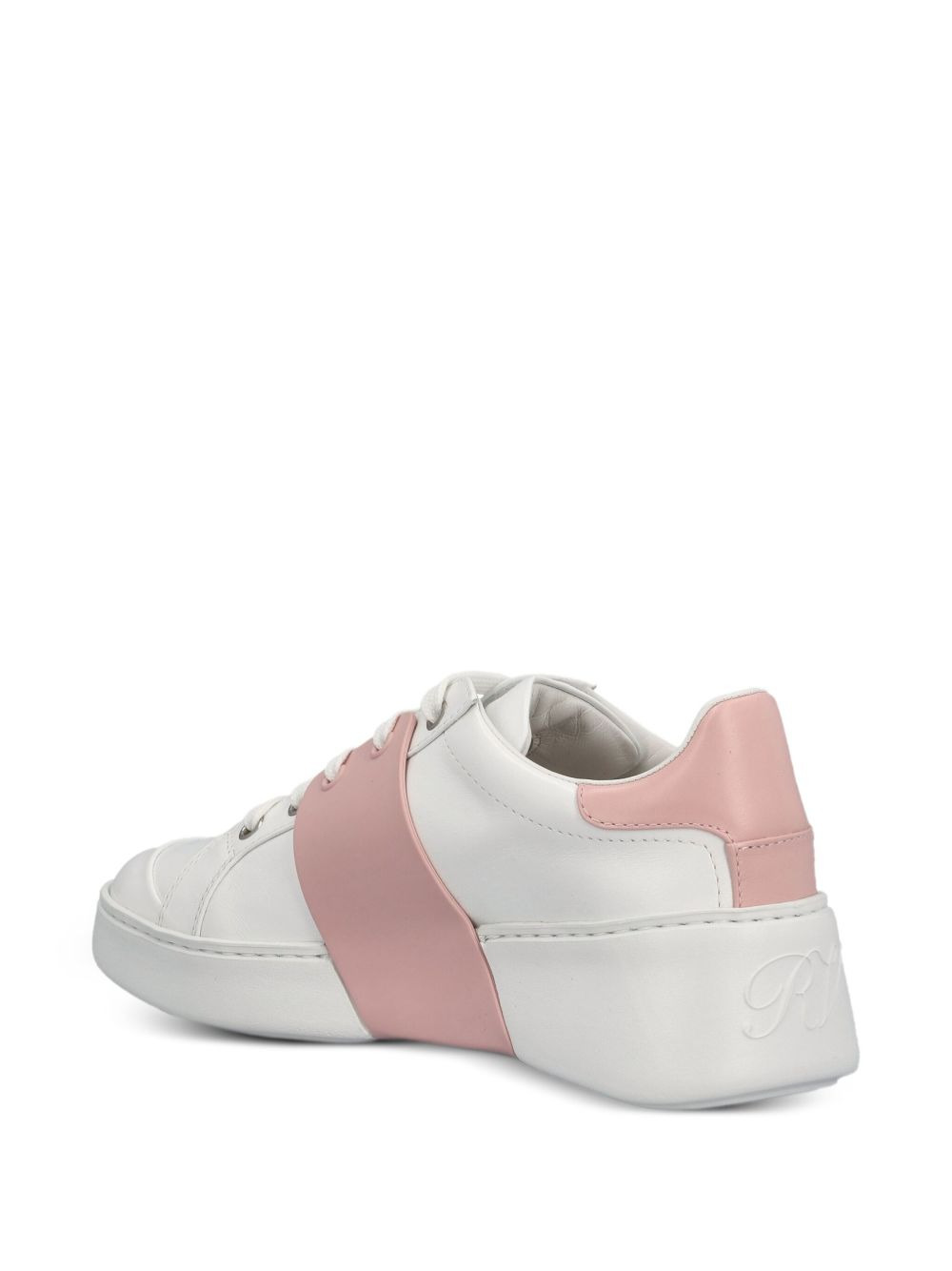 buckle-embellished leather sneakers - 4