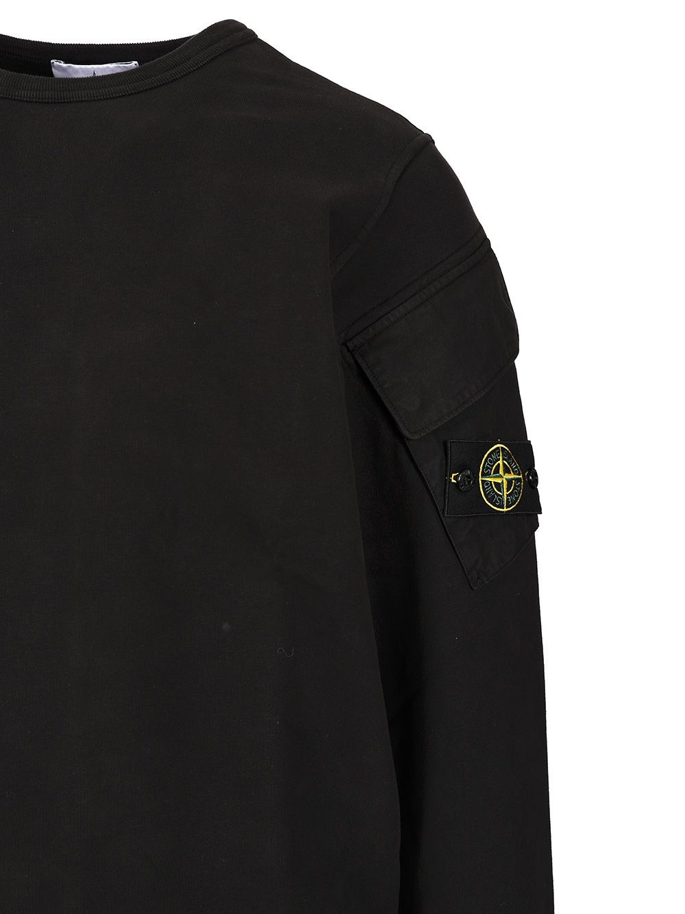Crewneck Sweatshirt In Brushed Organic Cotton Sweatshirts Black - 4