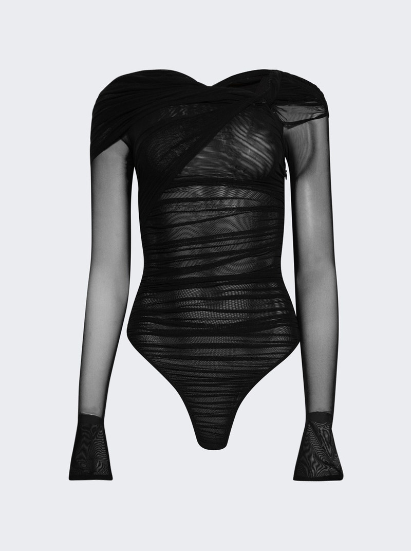 Off The Shoulder Bodysuit Black - 1