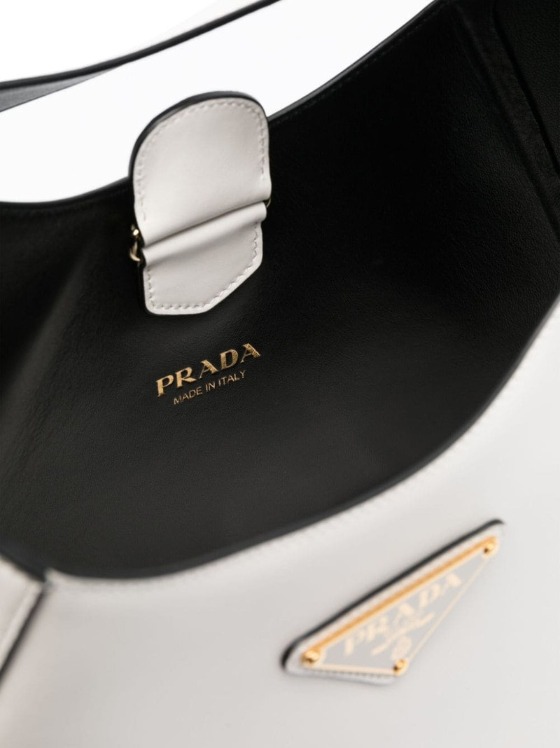 triangle-logo leather shoulder bag 5