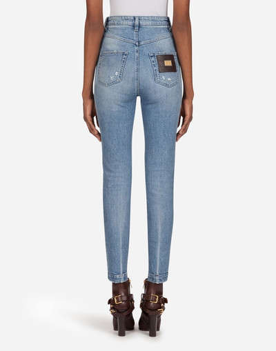 Dolce & Gabbana Audrey jeans in light blue denim with rips outlook