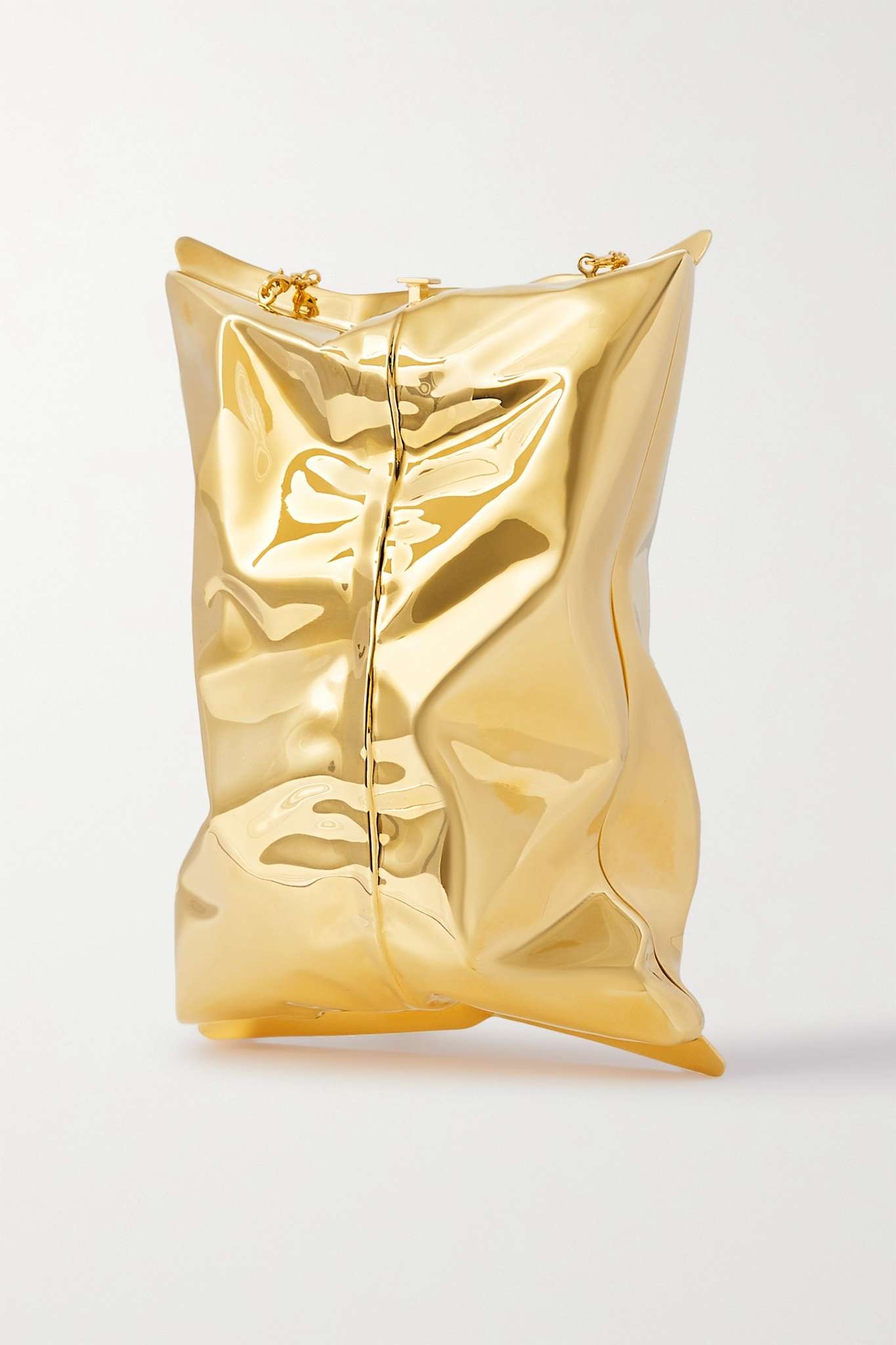 Crisp Packet gold-tone clutch - 3