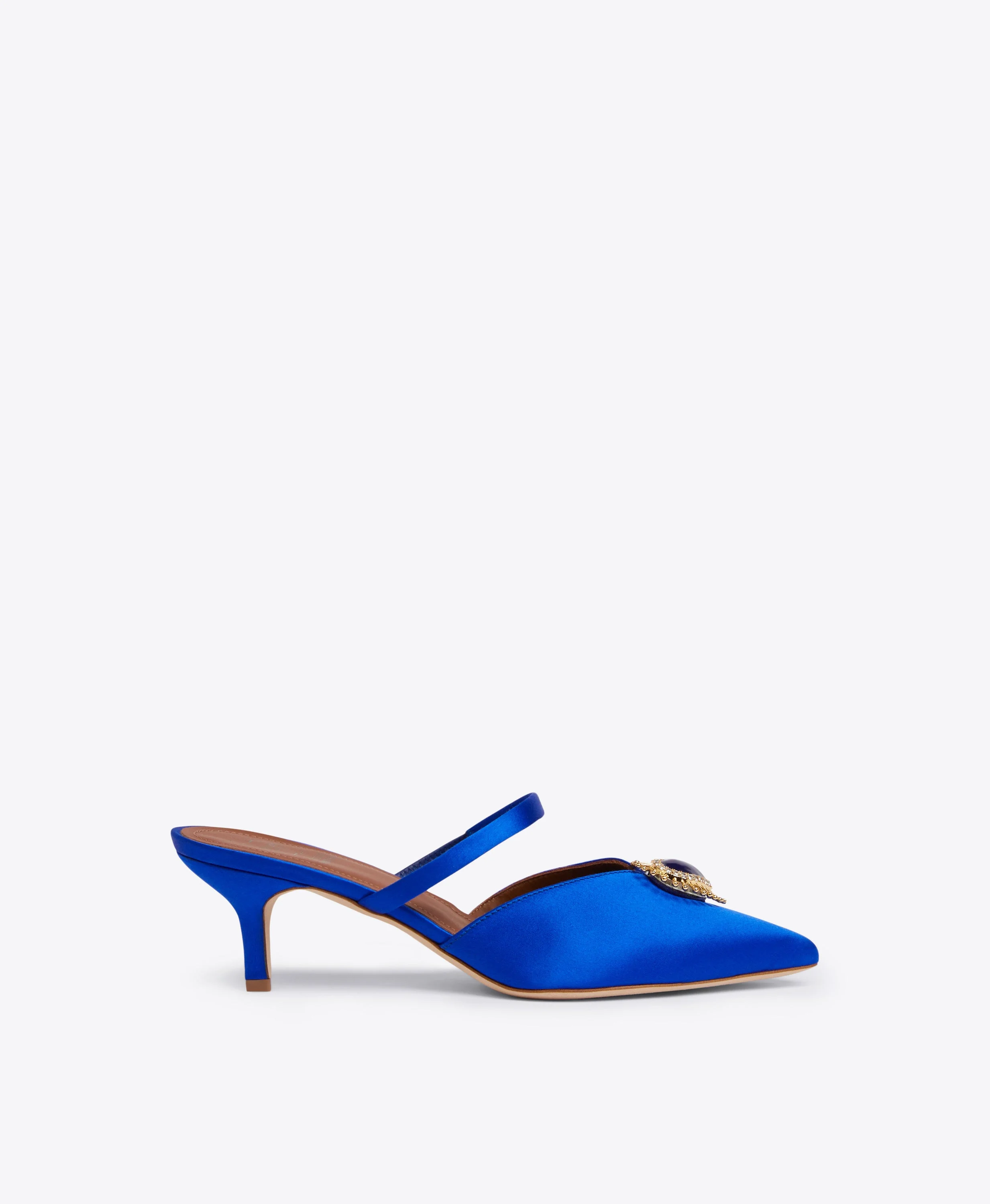 Marla 45 Blue Satin Mules - 1
