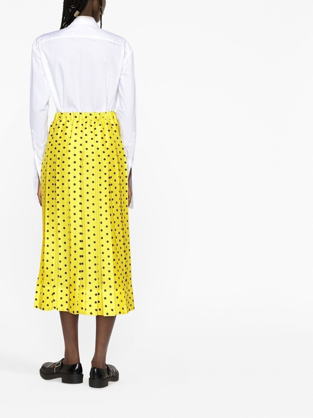 polka-dot print pleated midi skirt - 3