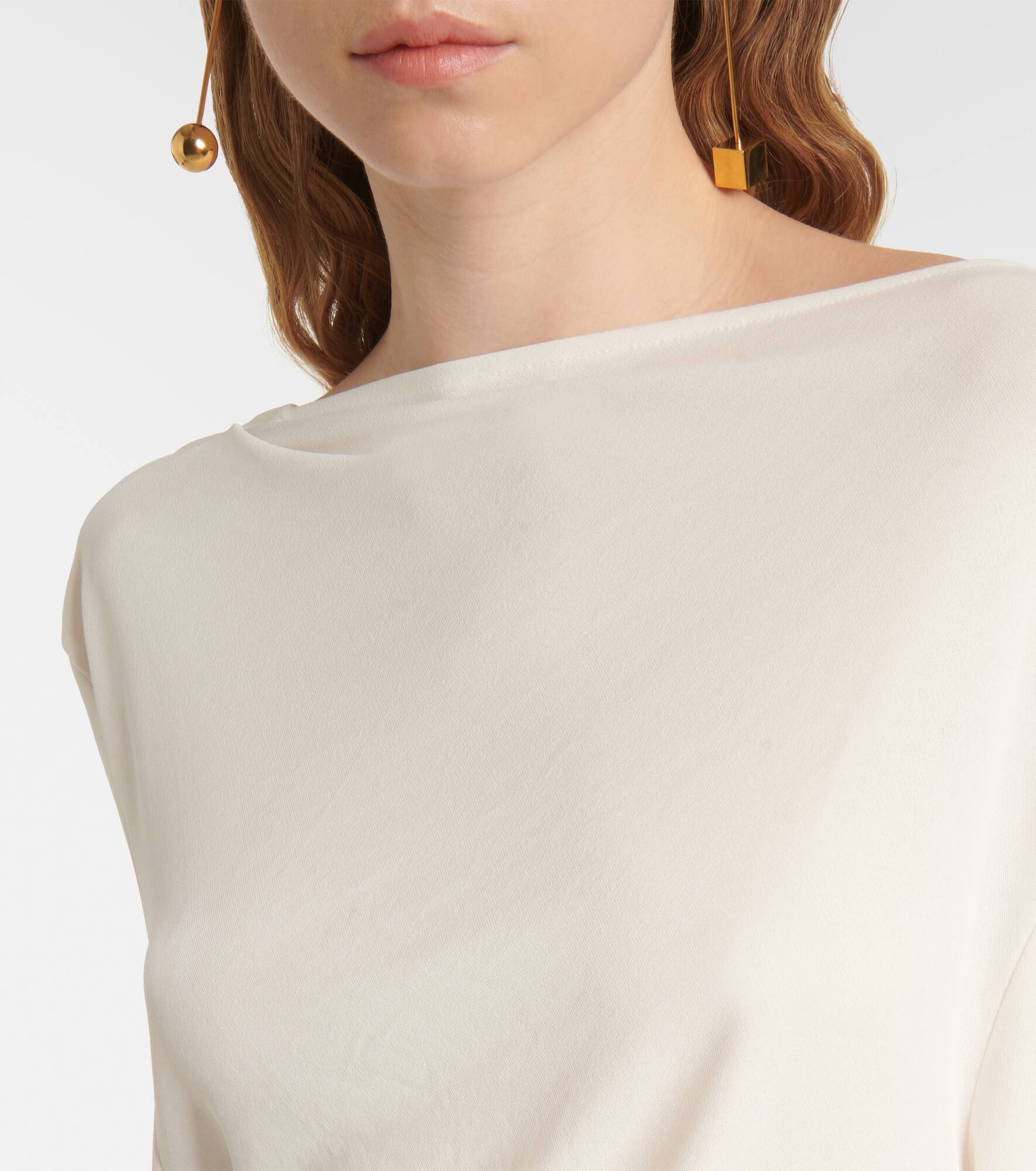 Croisière draped open-back crêpe jersey top - 5