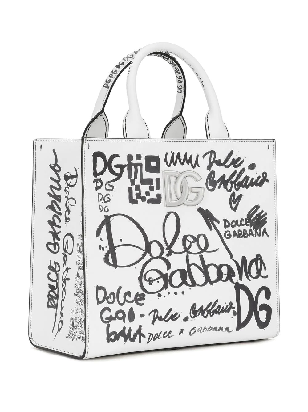 scribble logo print tote bag - 4