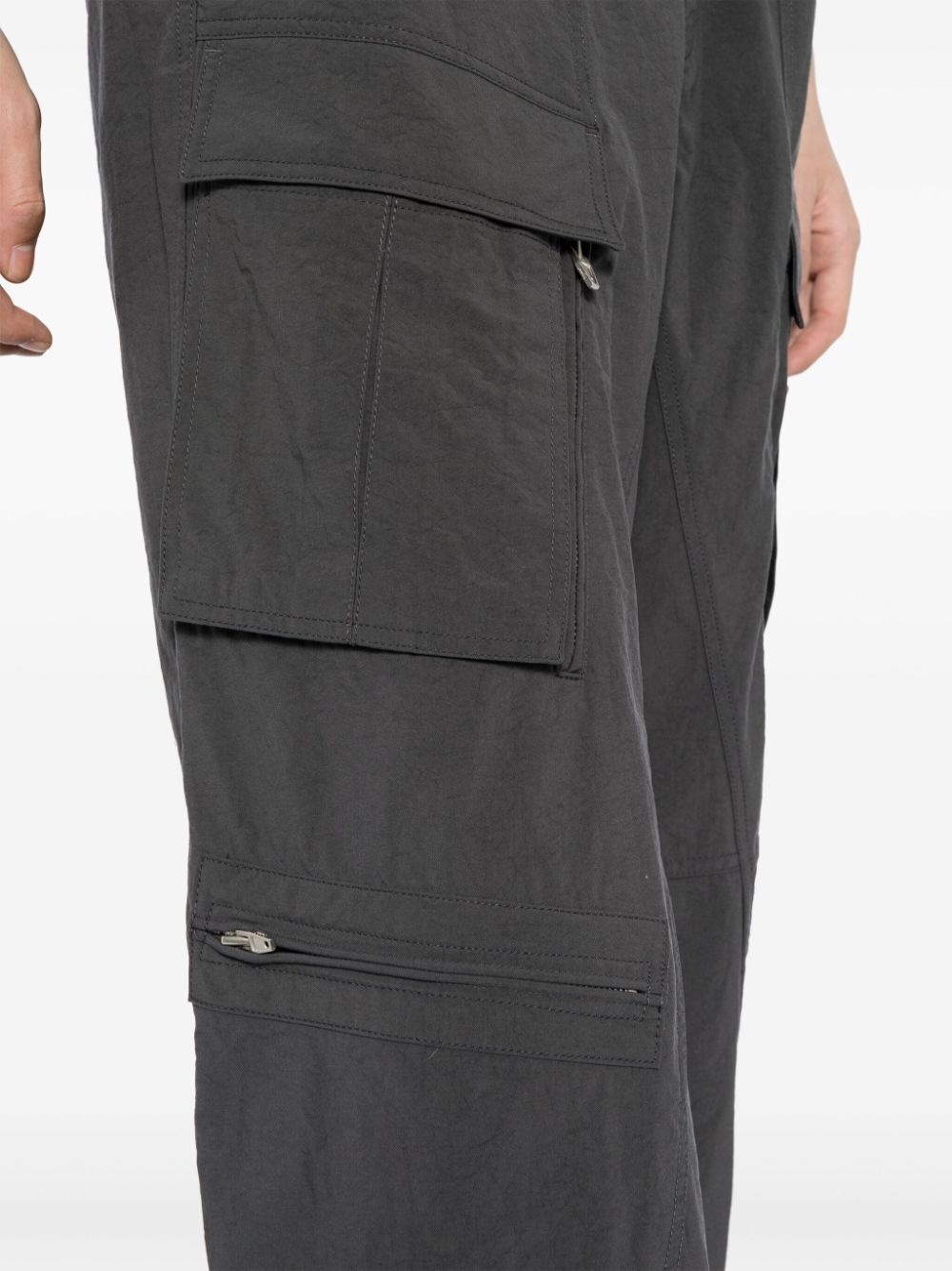 mid-rise wide-leg cargo trousers - 5