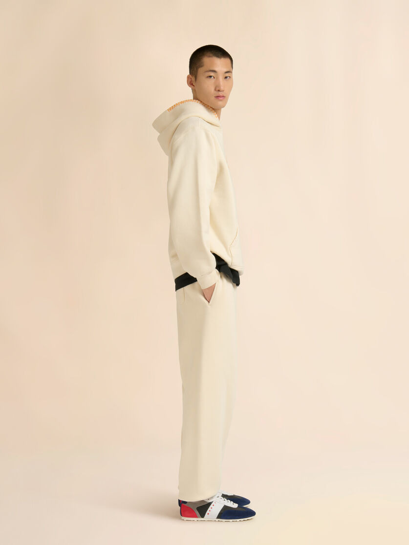 MARNI + MADHAPPY CREAM COTTON HOODIE WITH ARCH LOGO PRINT - 6