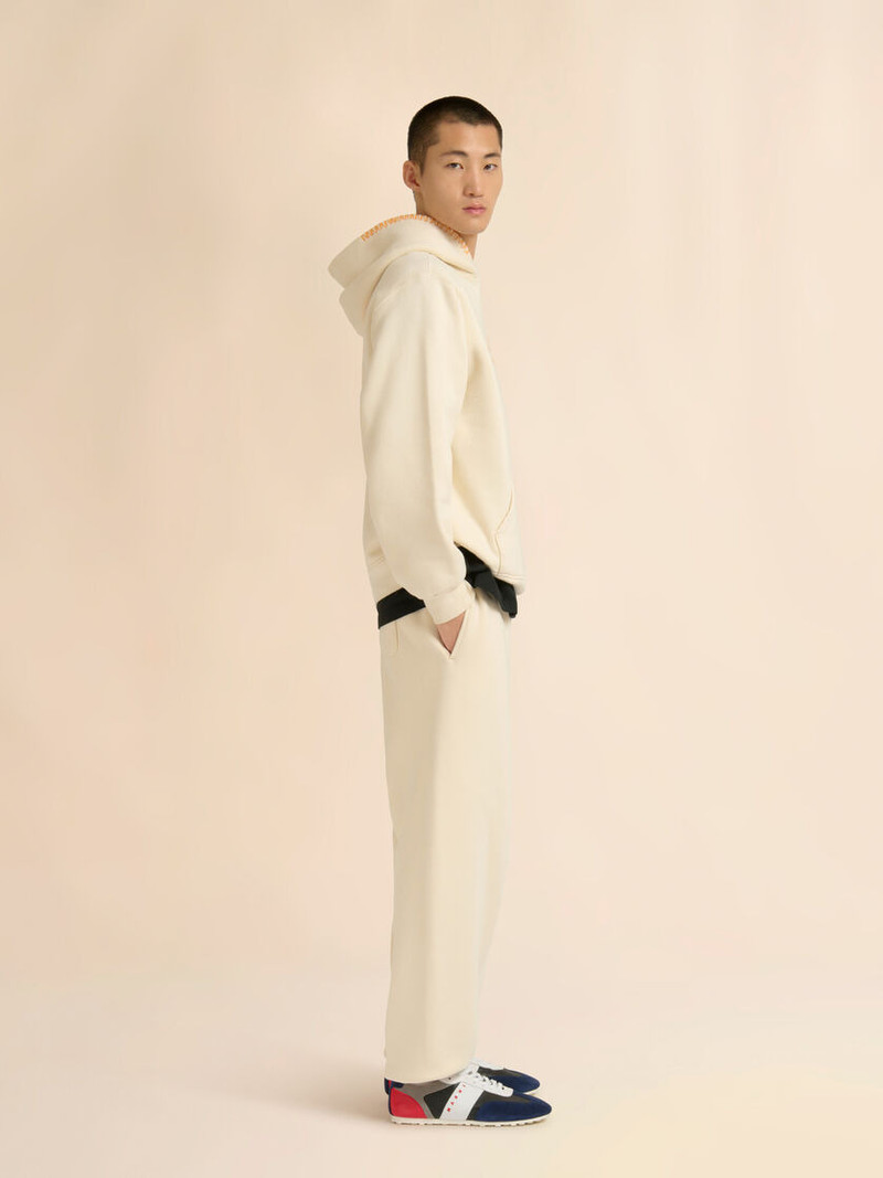 MARNI + MADHAPPY CREAM COTTON HOODIE WITH ARCH LOGO PRINT 6