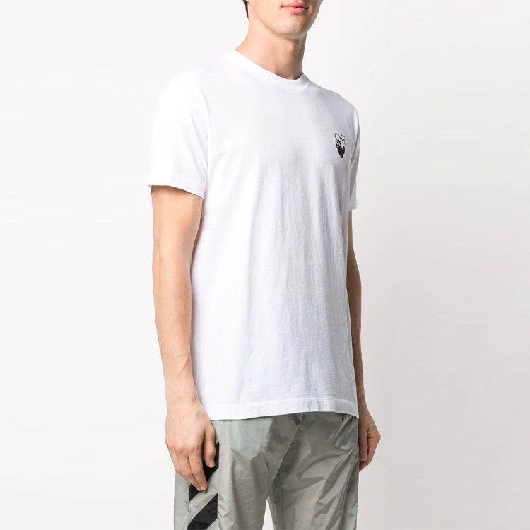 Off-White SS21 Back Arrow Logo Printing Round Neck Pullover Short Sleeve White OMAA027R21JER0030125 - 5