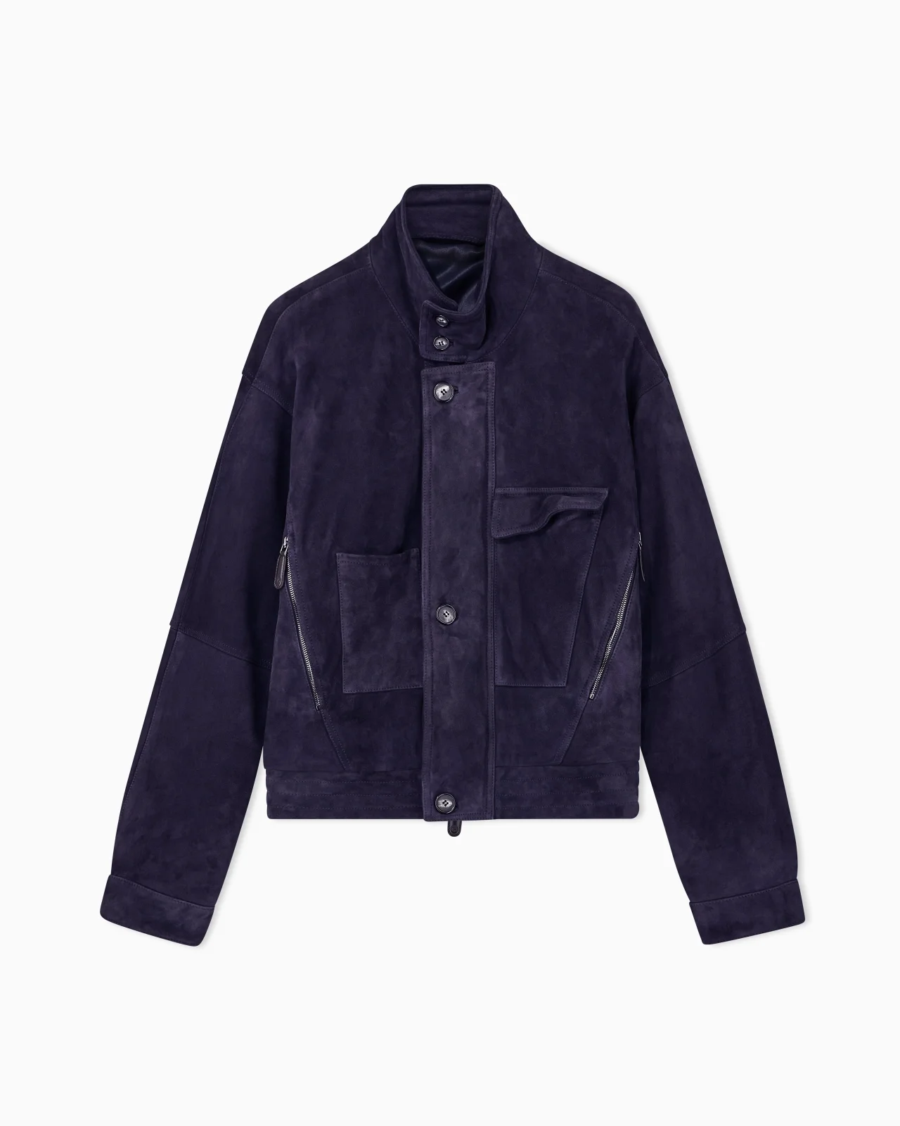 OVERSIZED FIT BLOUSON JACKET IN LEATHER WITH PADDING - 1