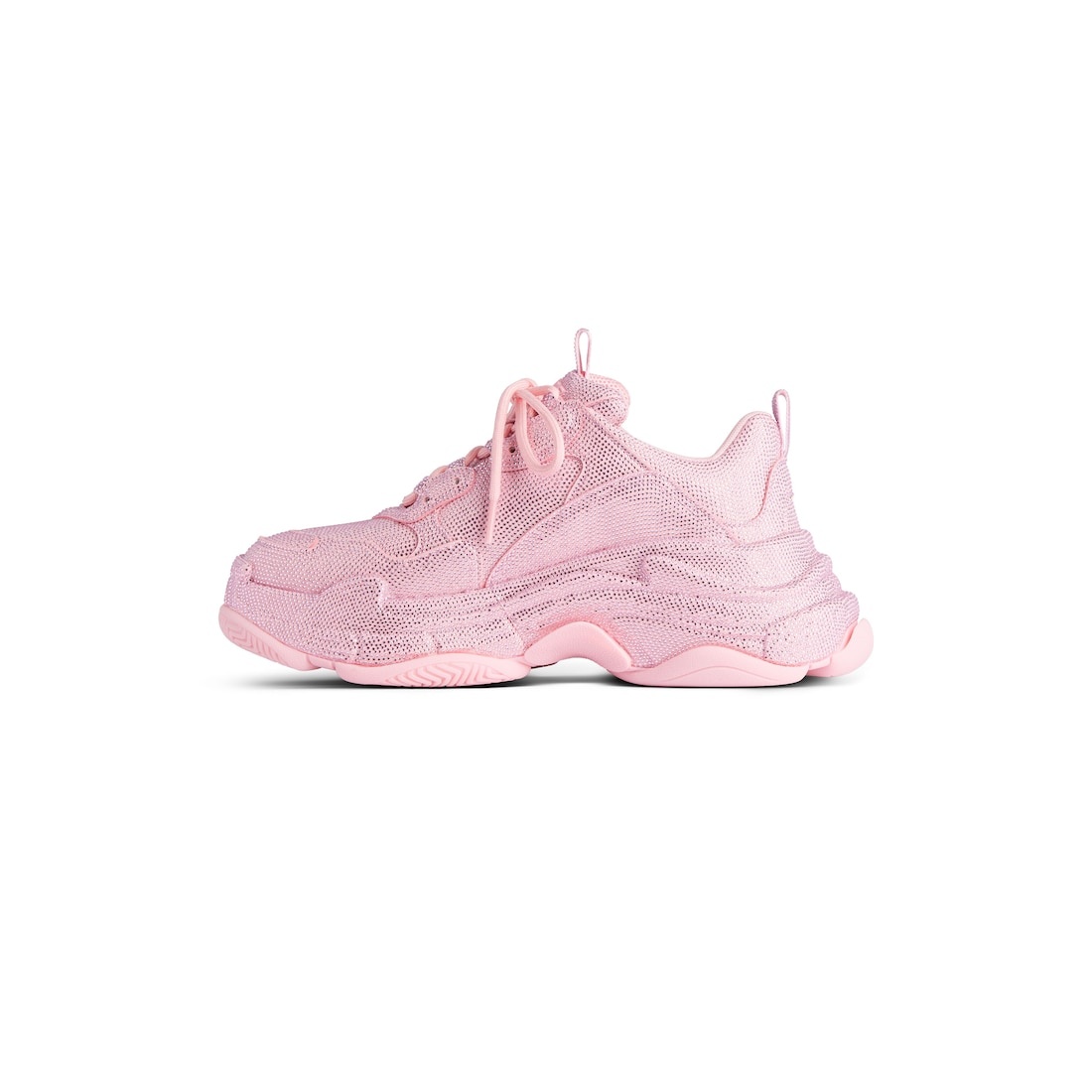 Women's Triple S Sneaker With Rhinestones in Light Pink - 4