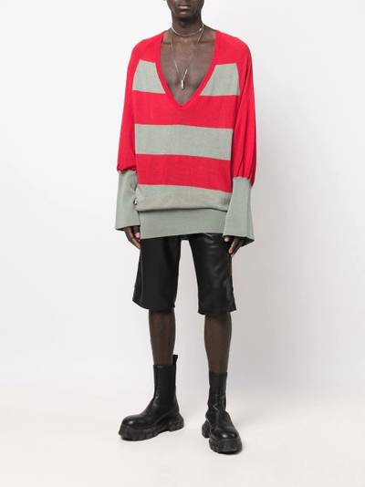 Kiko Kostadinov striped V-neck sweater outlook