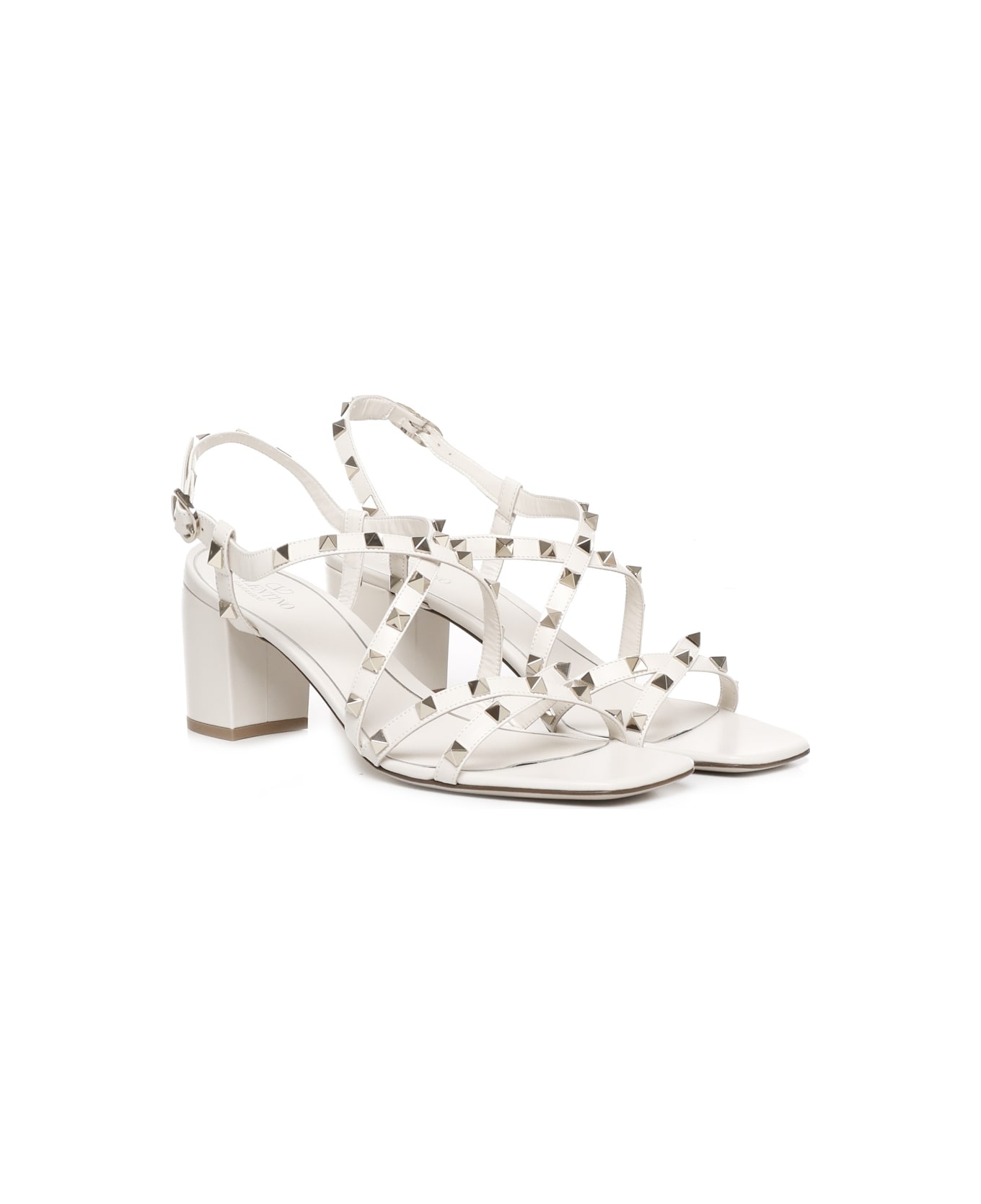 Rockstud Sandals With Calfskin Strap - 2