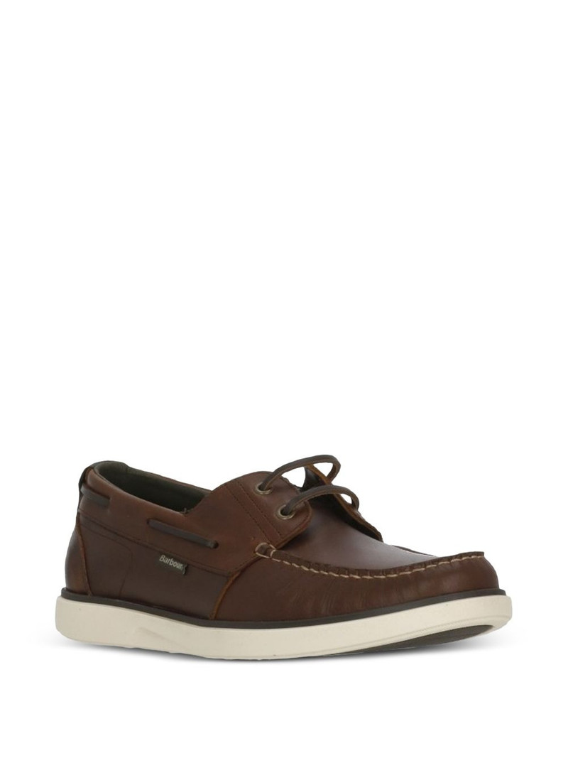 Barbour lace-up stitching boat shoes outlook