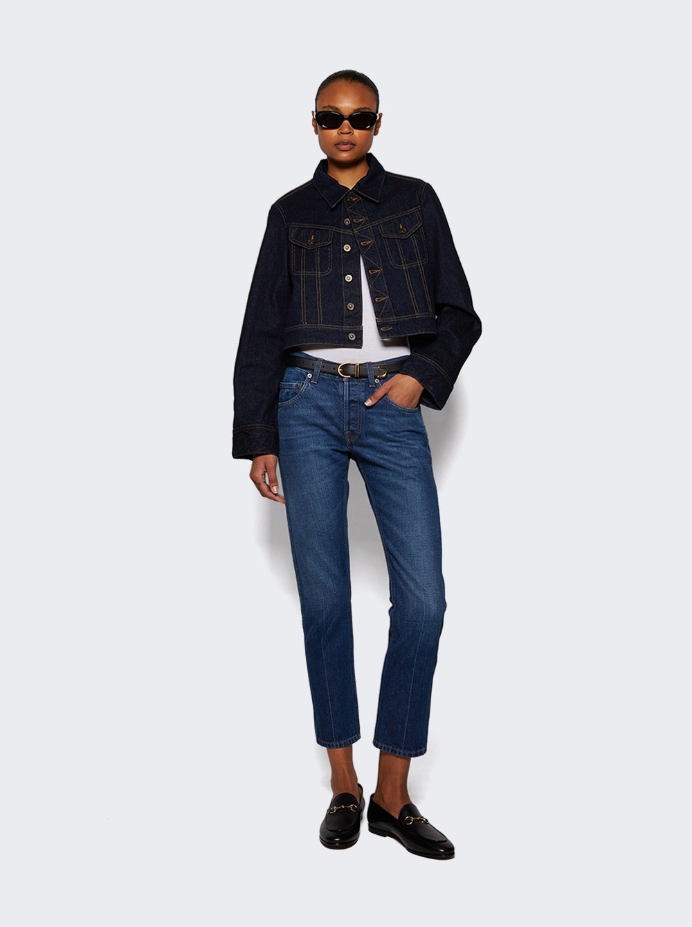 Bambi Skinny Belt With Gold Hardware Black - 3