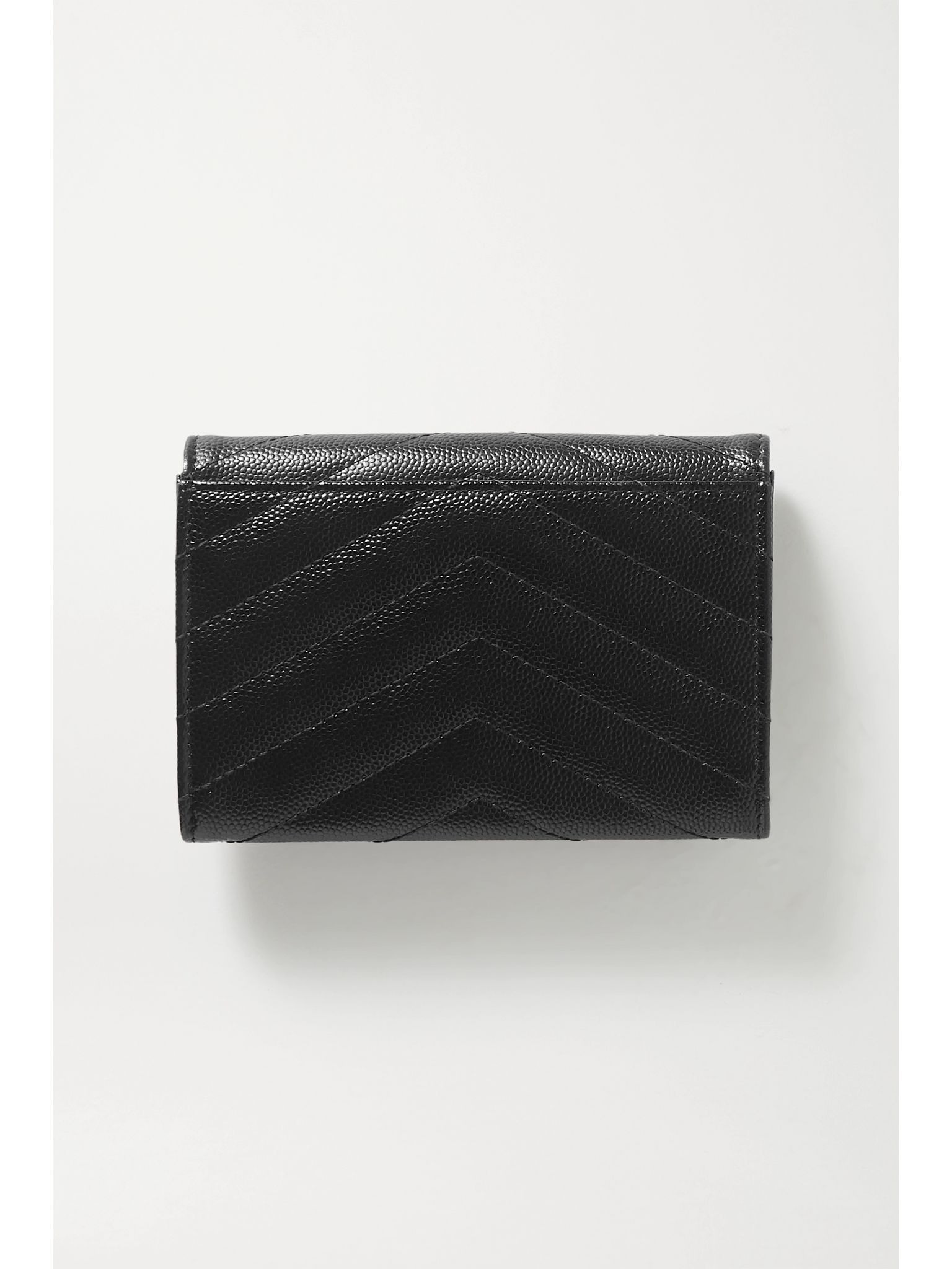 Monogramme Envelope quilted textured-leather wallet Black - 3