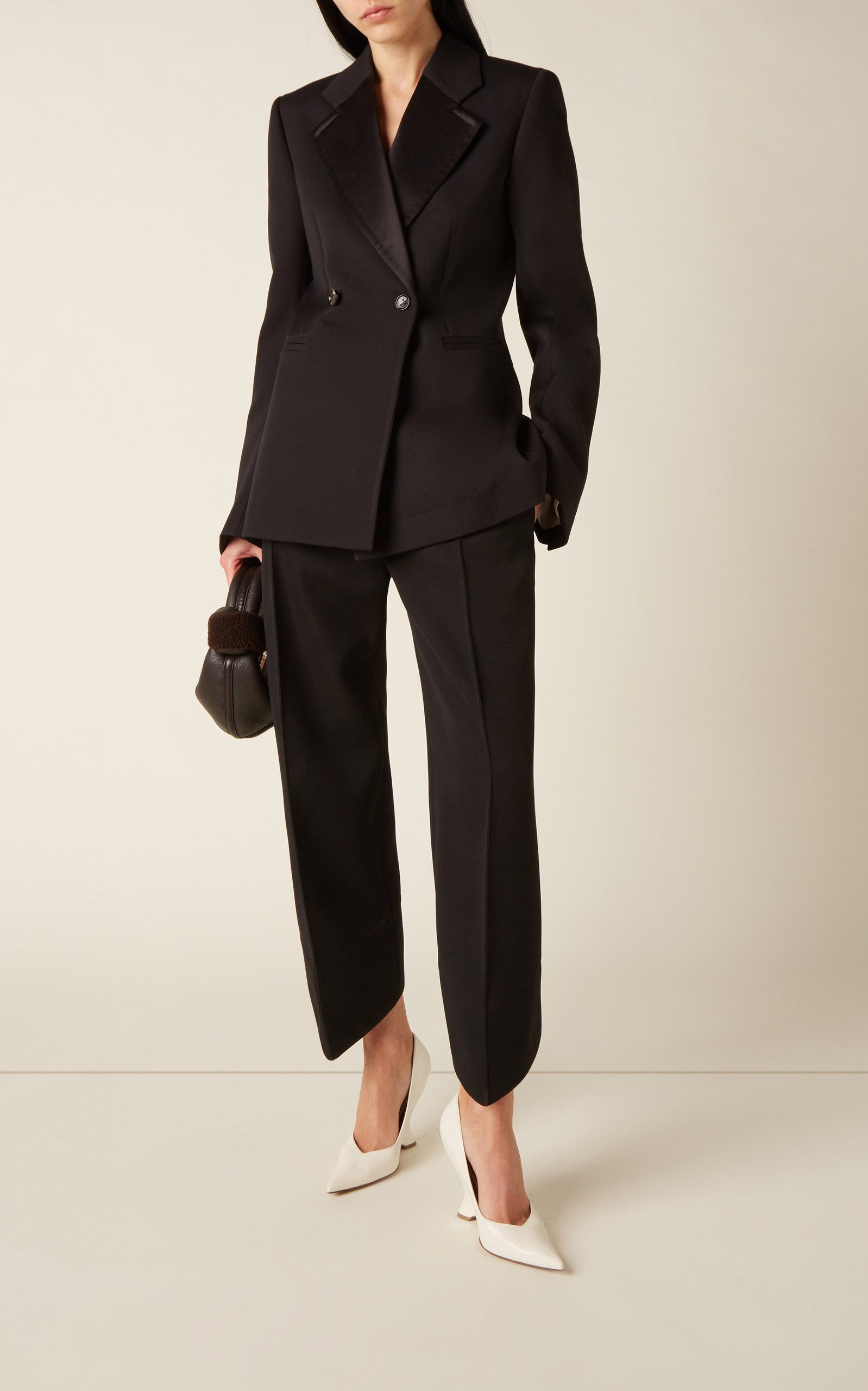 Double-Breasted Wool Blazer black - 3