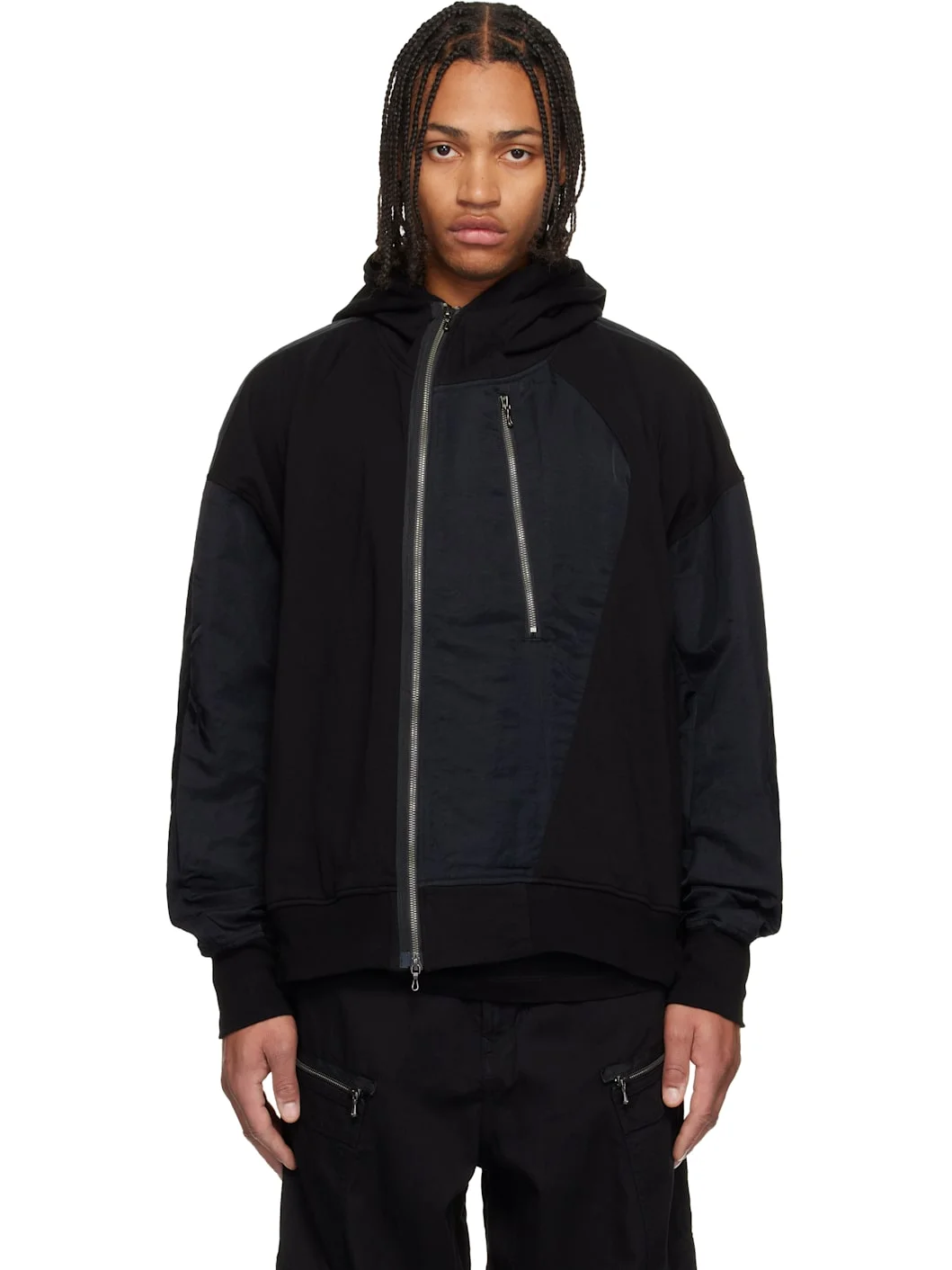 Black Outpost Zip-Up Hoodie - 1