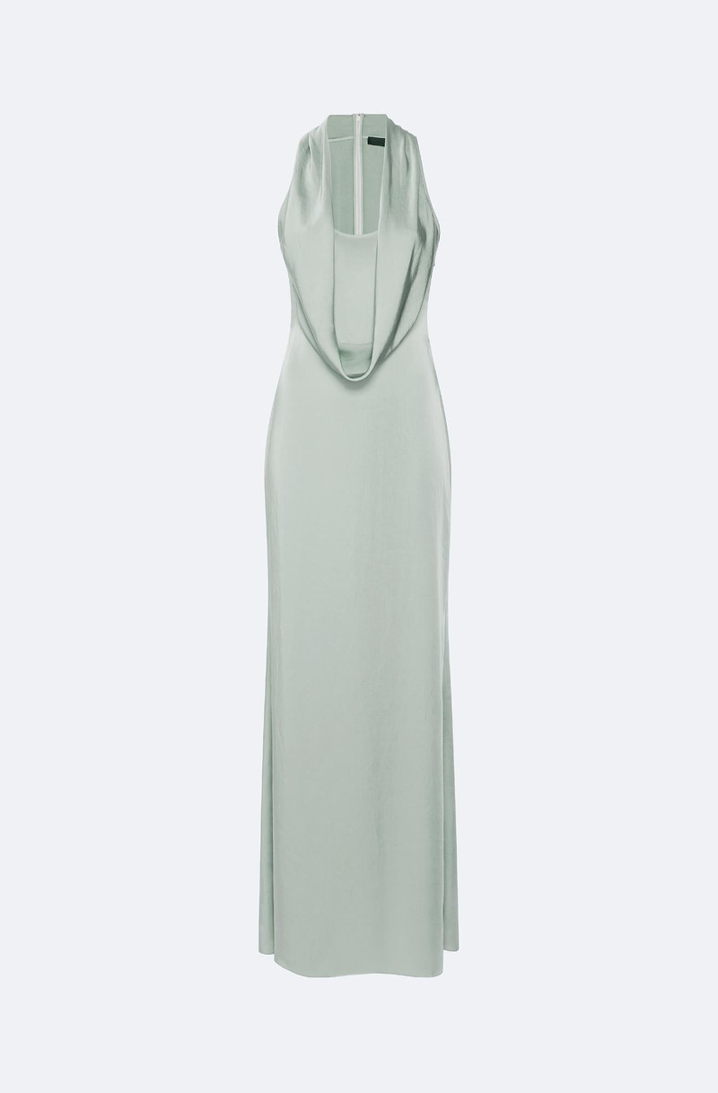 Lightweight Satin Cowl Neck Gown 1