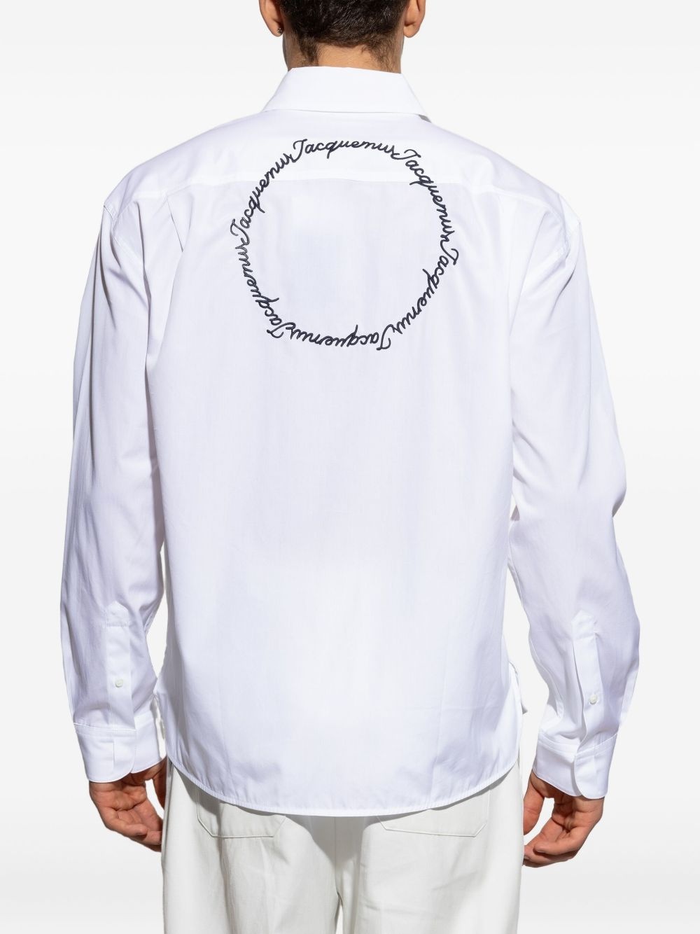 logo-embroidered long-sleeve shirt - 4