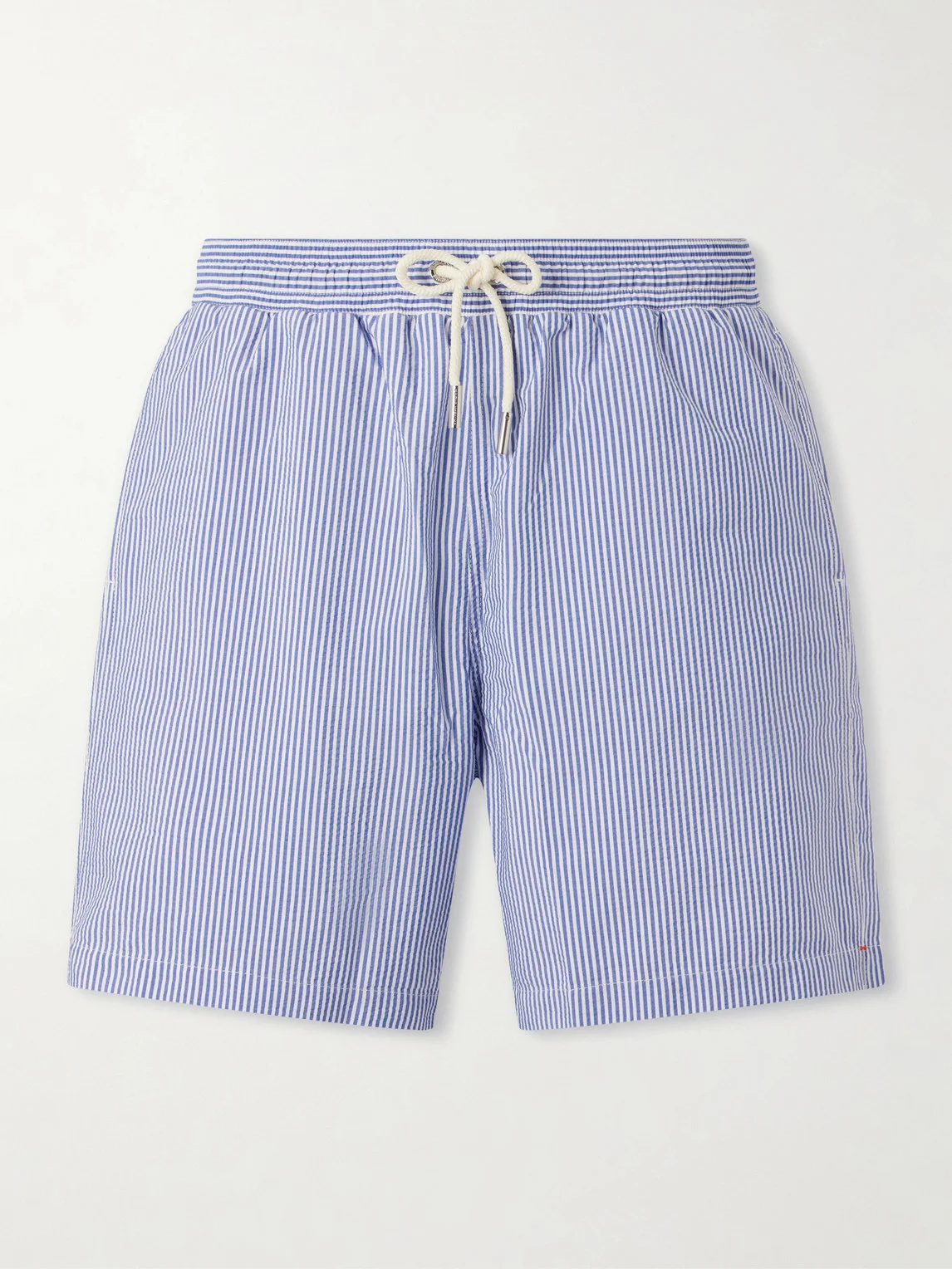 Mastiff II Straight-Leg Mid-Length Striped Seersucker Swim Shorts - 1