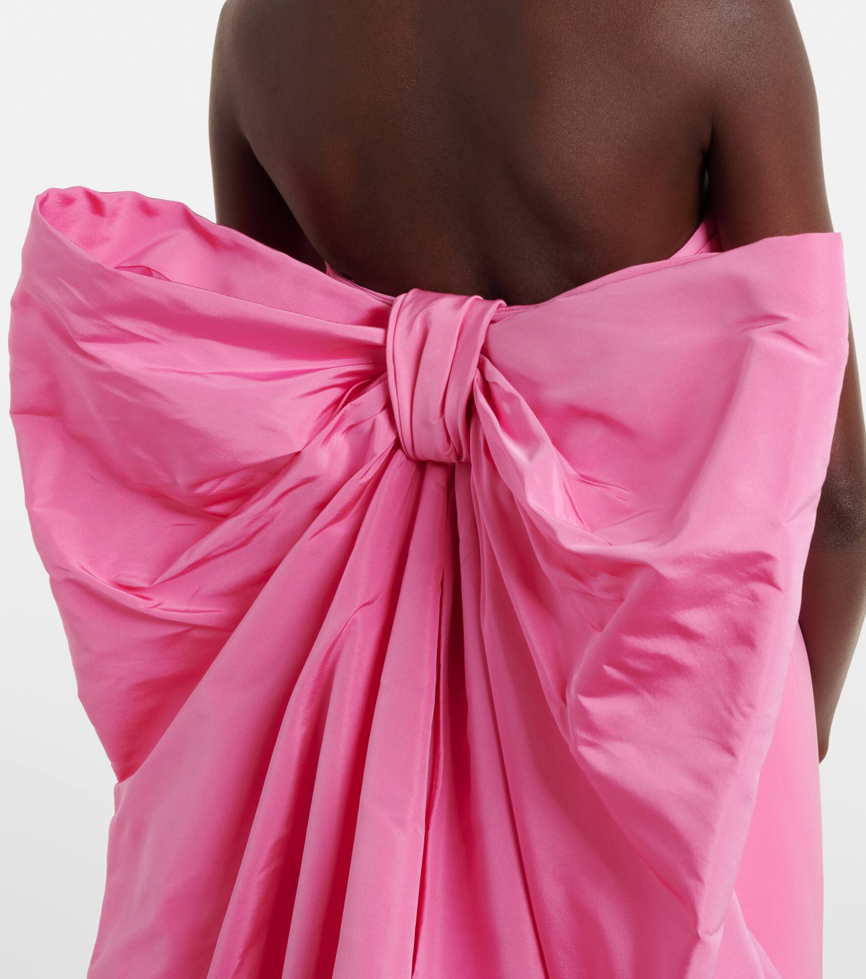 Bow-detail strapless crêpe gown - 5