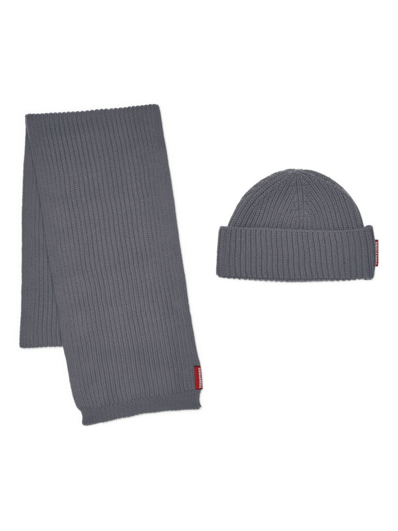 DSQUARED2 ribbed-knit scarf set outlook