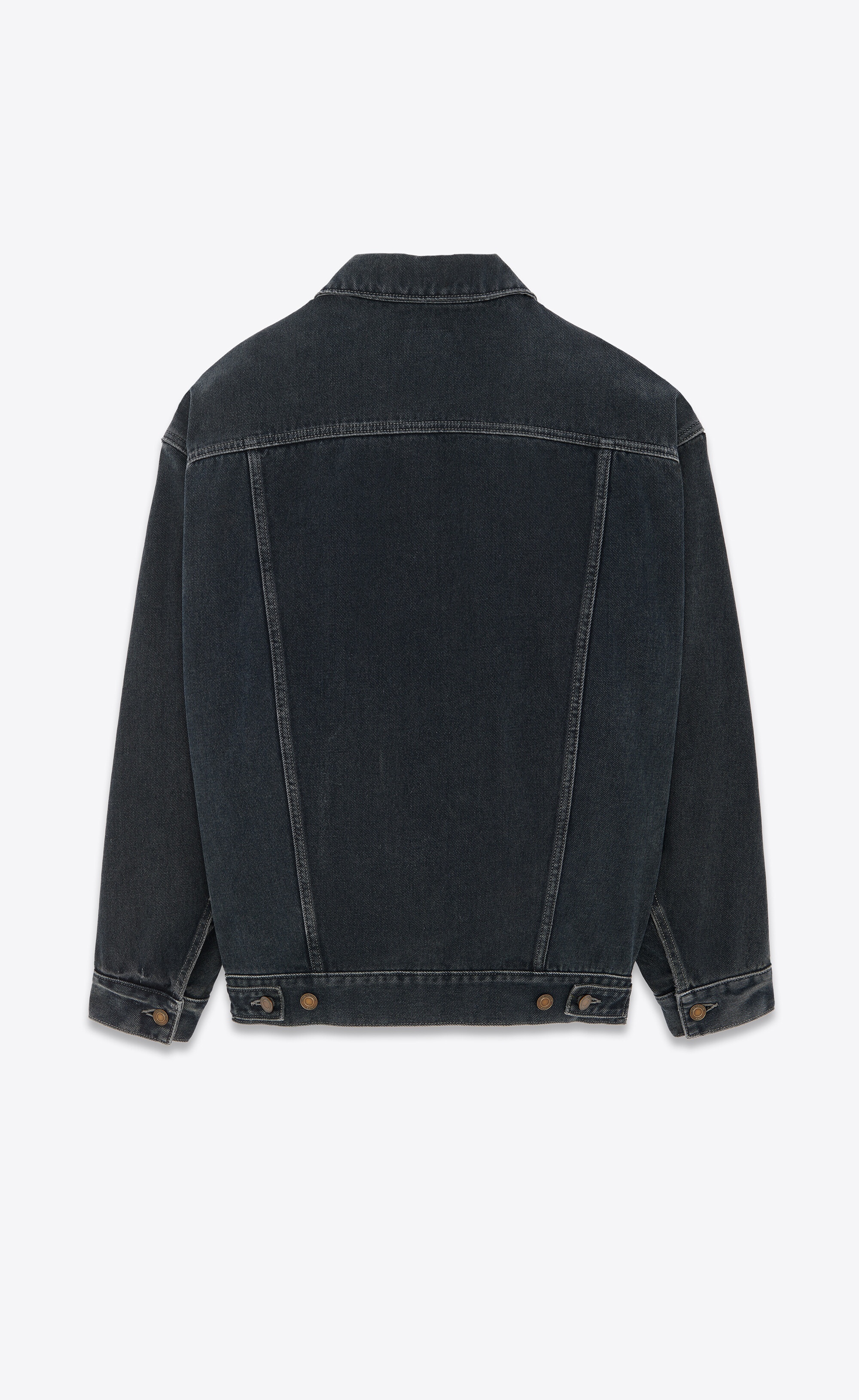 oversized jacket in dark blue black denim - 3