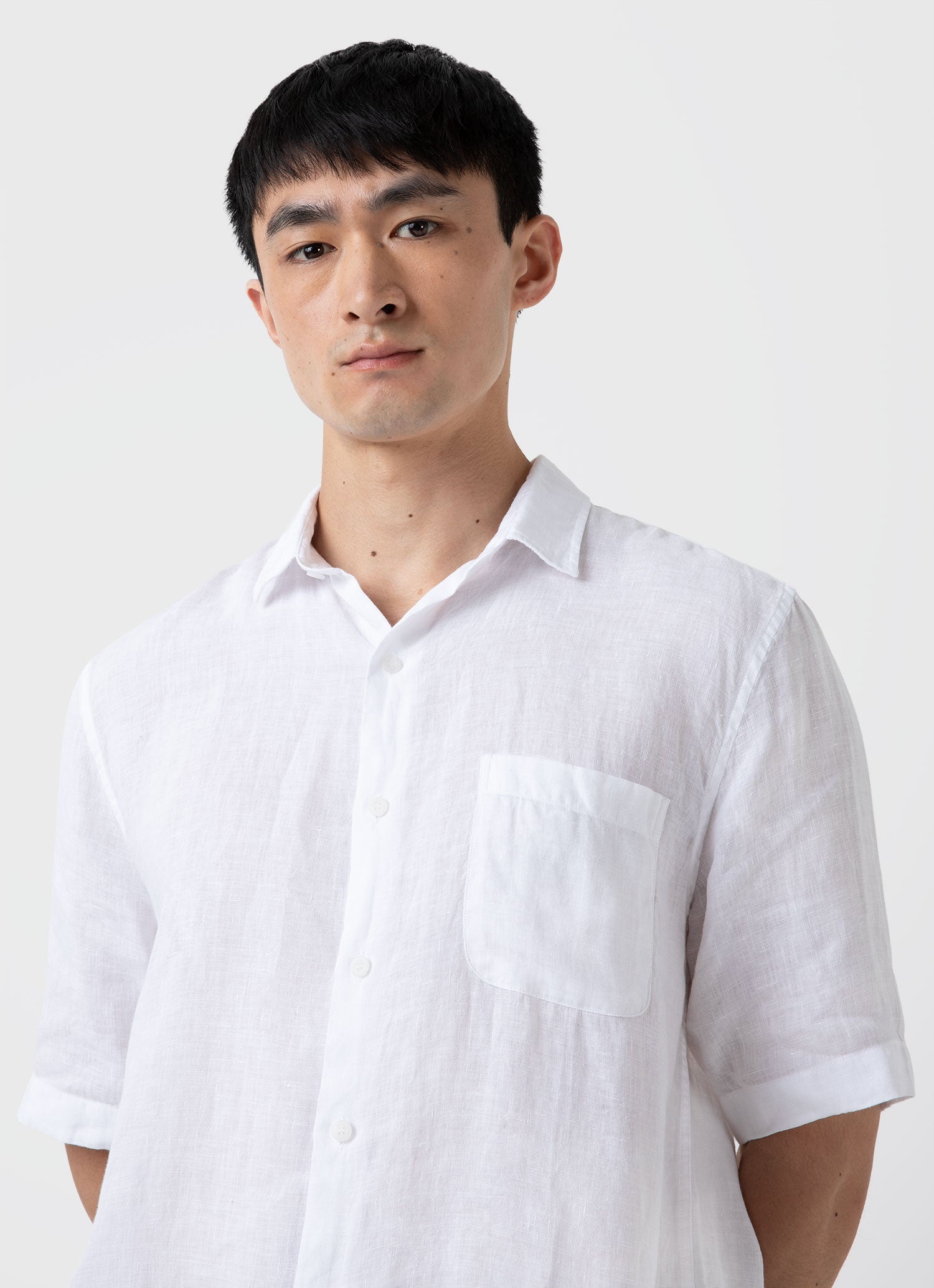 Short Sleeve Linen Shirt - 6