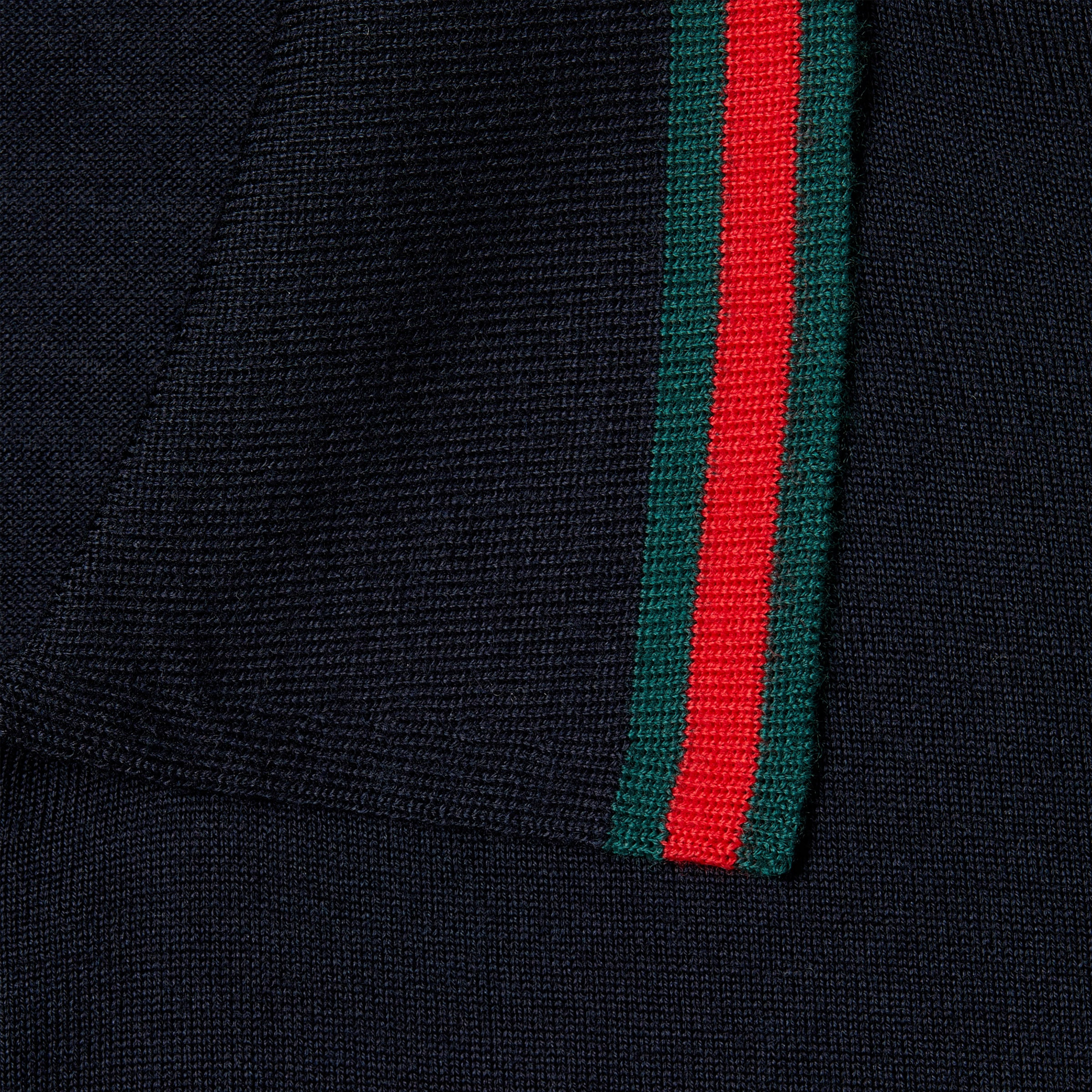 Wool knit polo shirt with Web - 7