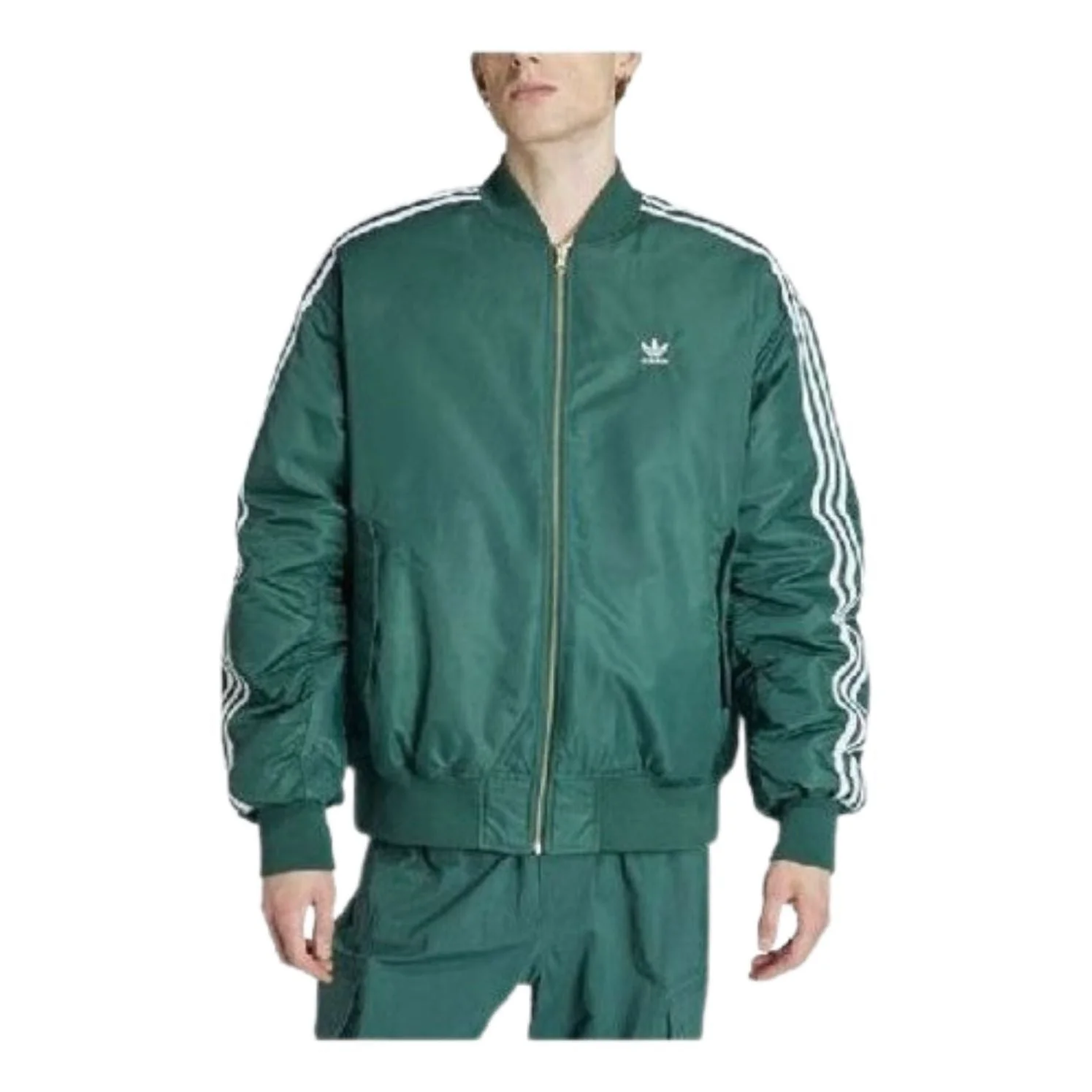 adidas Oversized Reversible Bomber Jacket 'Green White' IW3649 - 1