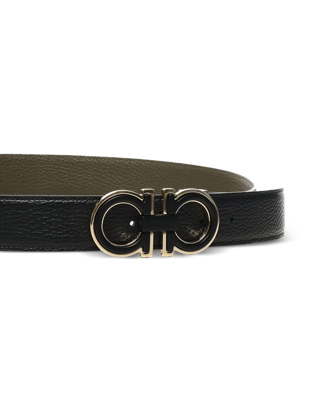 Gancini-buckle leather belt - 3