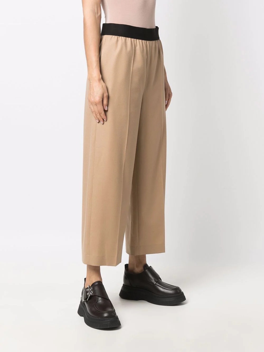 wide-legged cropped trousers - 3
