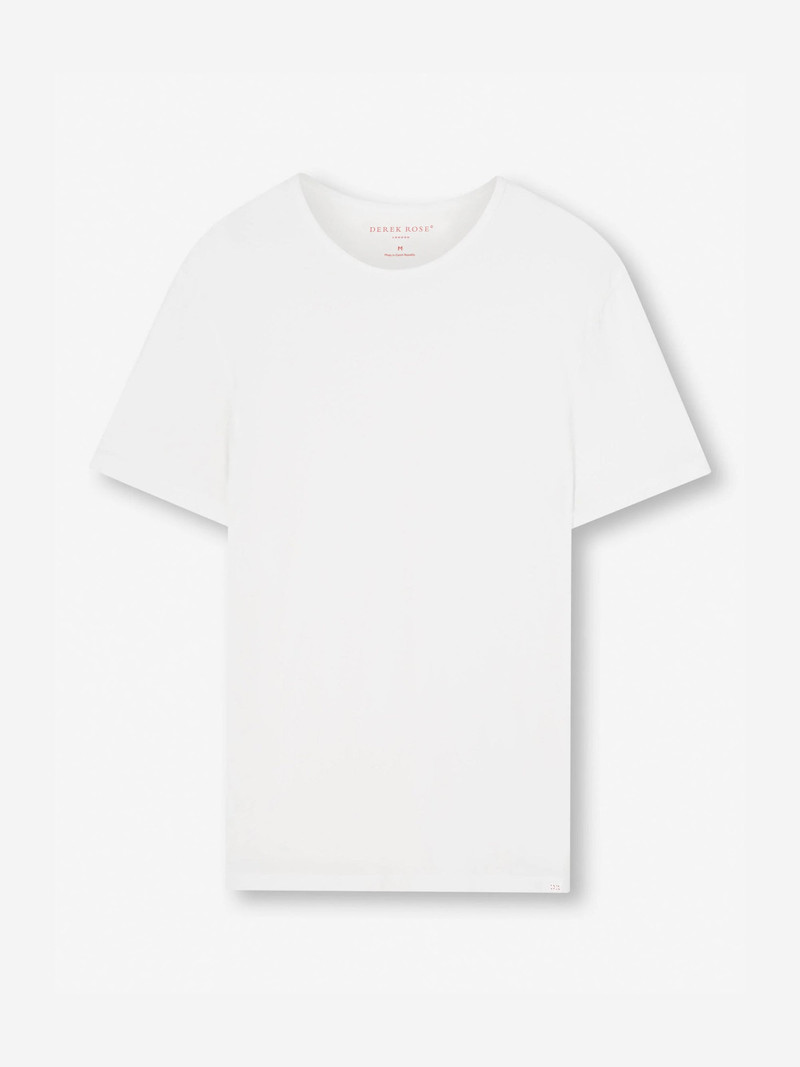 Derek Rose Men's T-Shirt Riley Pima Cotton White outlook