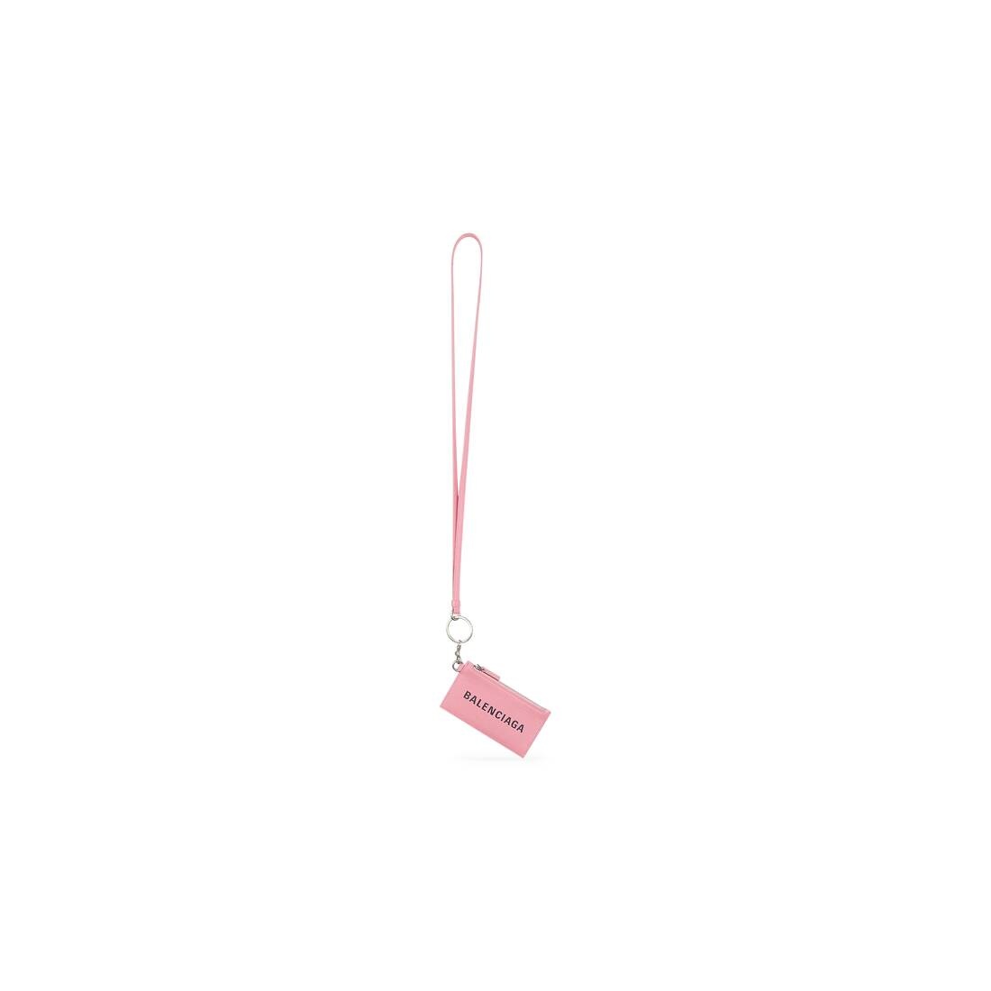 Men's Cash Card Case On Keychain in Pink - 1