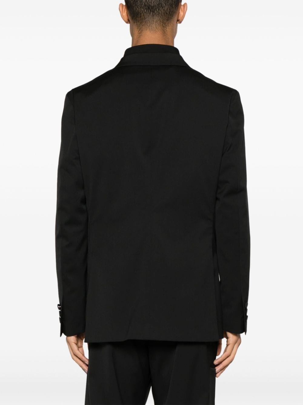 single-breasted twill blazer - 4