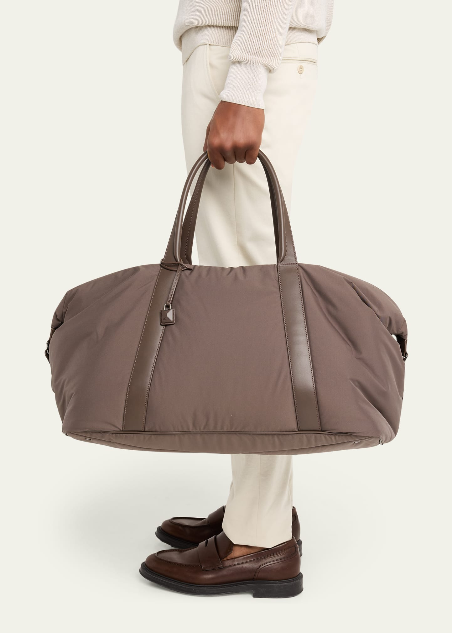 Men's Wind Nylon Leather-Trim Duffel Bag with Pouches - 2