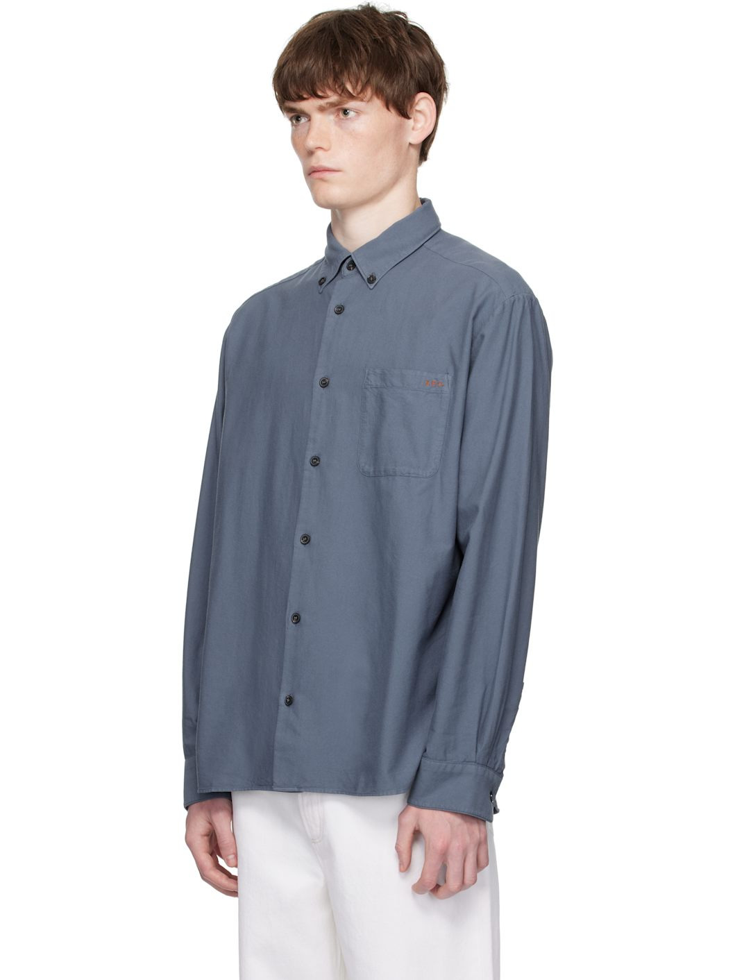 A.P.C. Blue Mateo Logo Shirt | REVERSIBLE