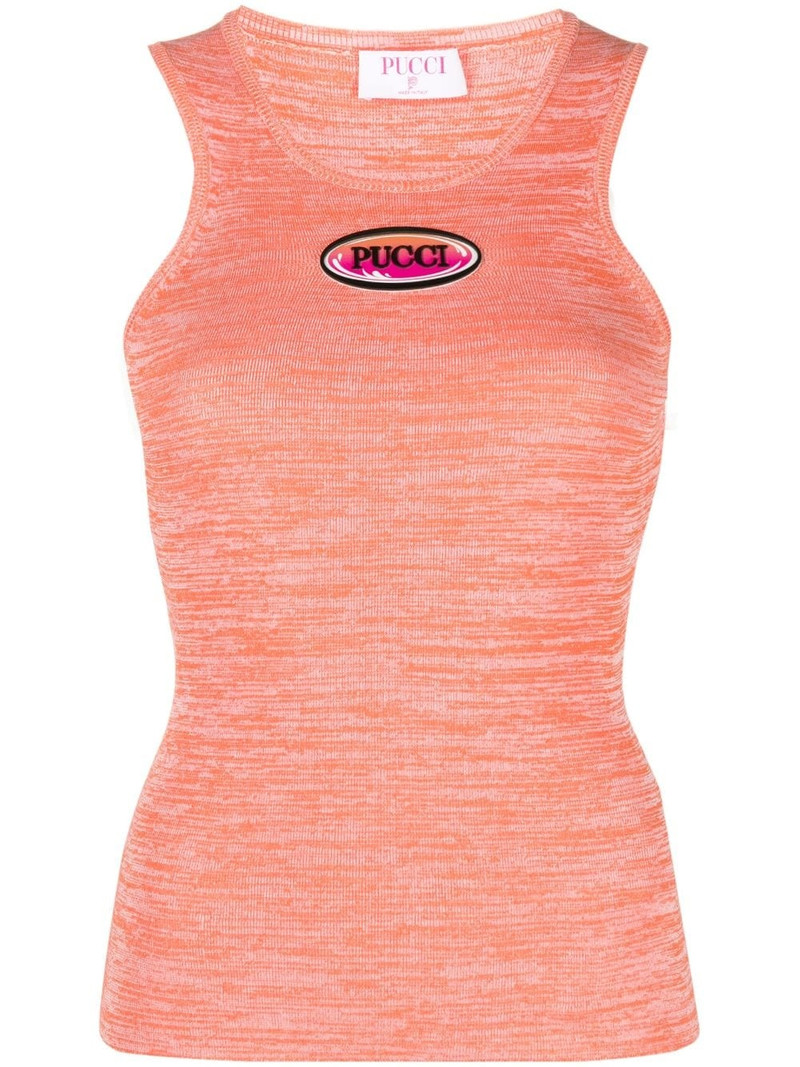 logo-appliquÃ© knit tank top 1